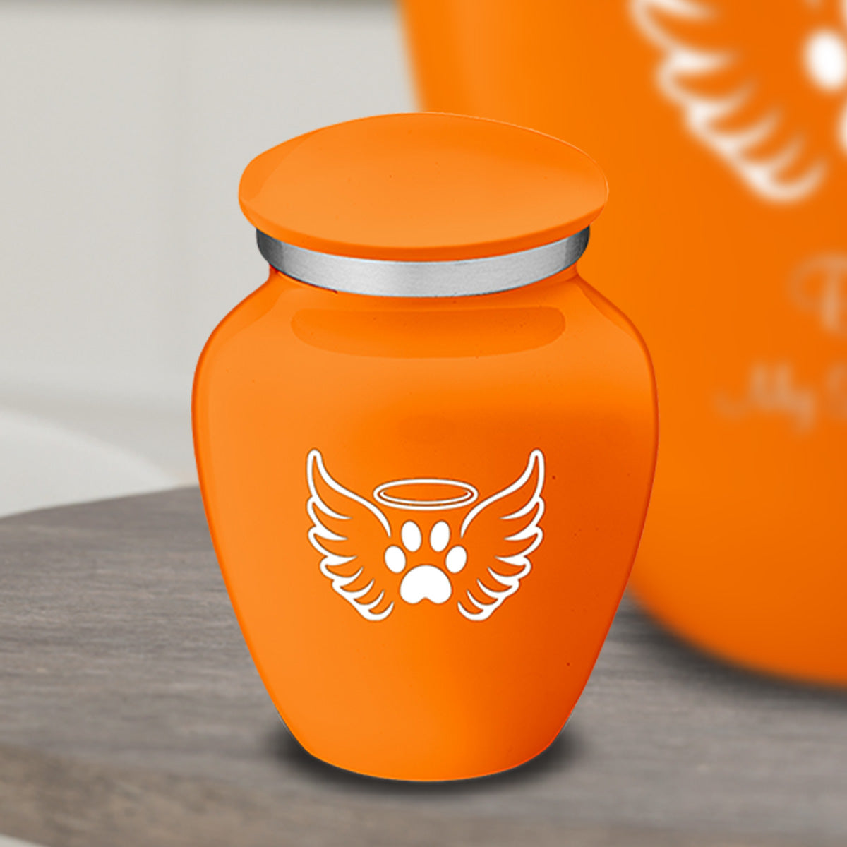 Keepsake Embrace Burnt Orange Pet Angel Wings Cremation Urn