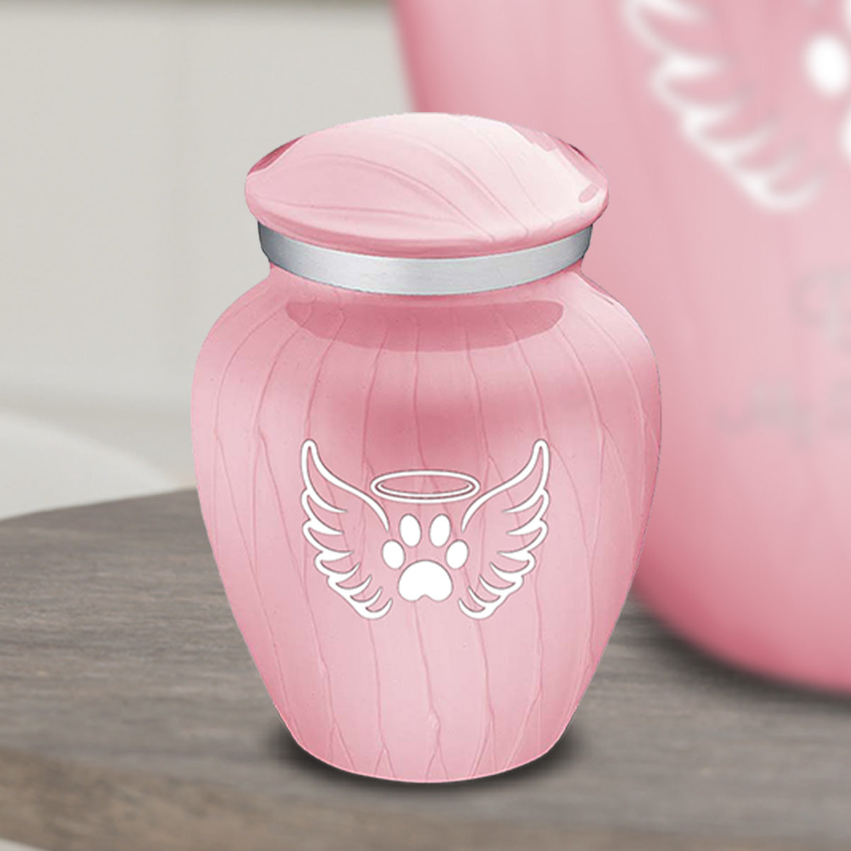 Keepsake Embrace Pearl Pink Pet Angel Wings Cremation Urn