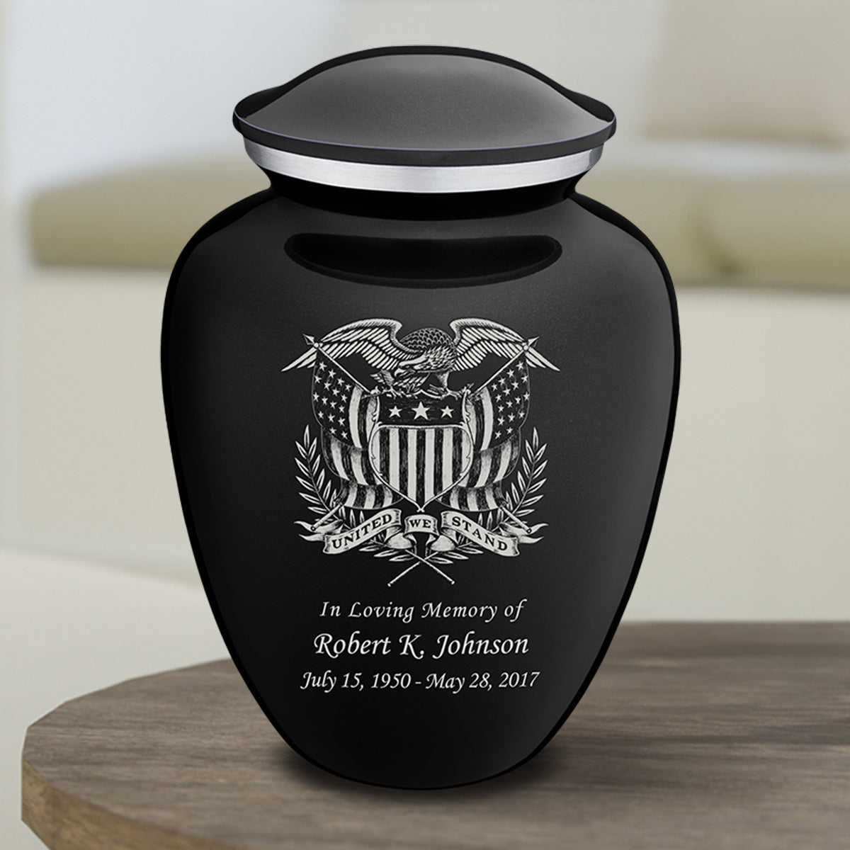 Medium Embrace Charcoal American Glory Cremation Urn