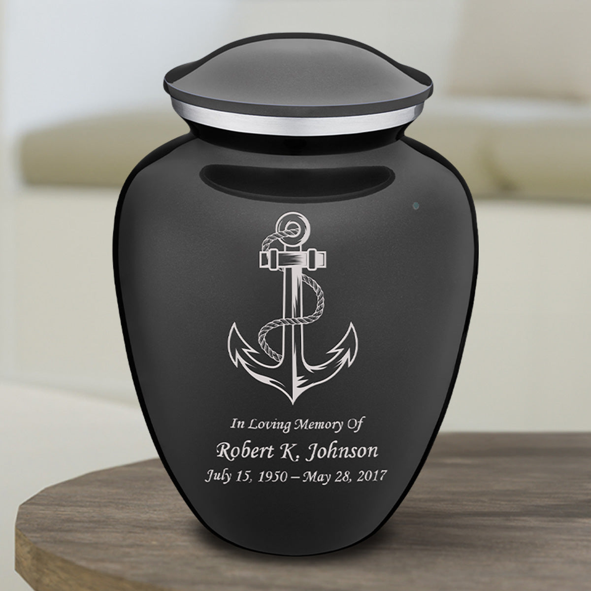 Medium Embrace Charcoal Anchor Cremation Urn