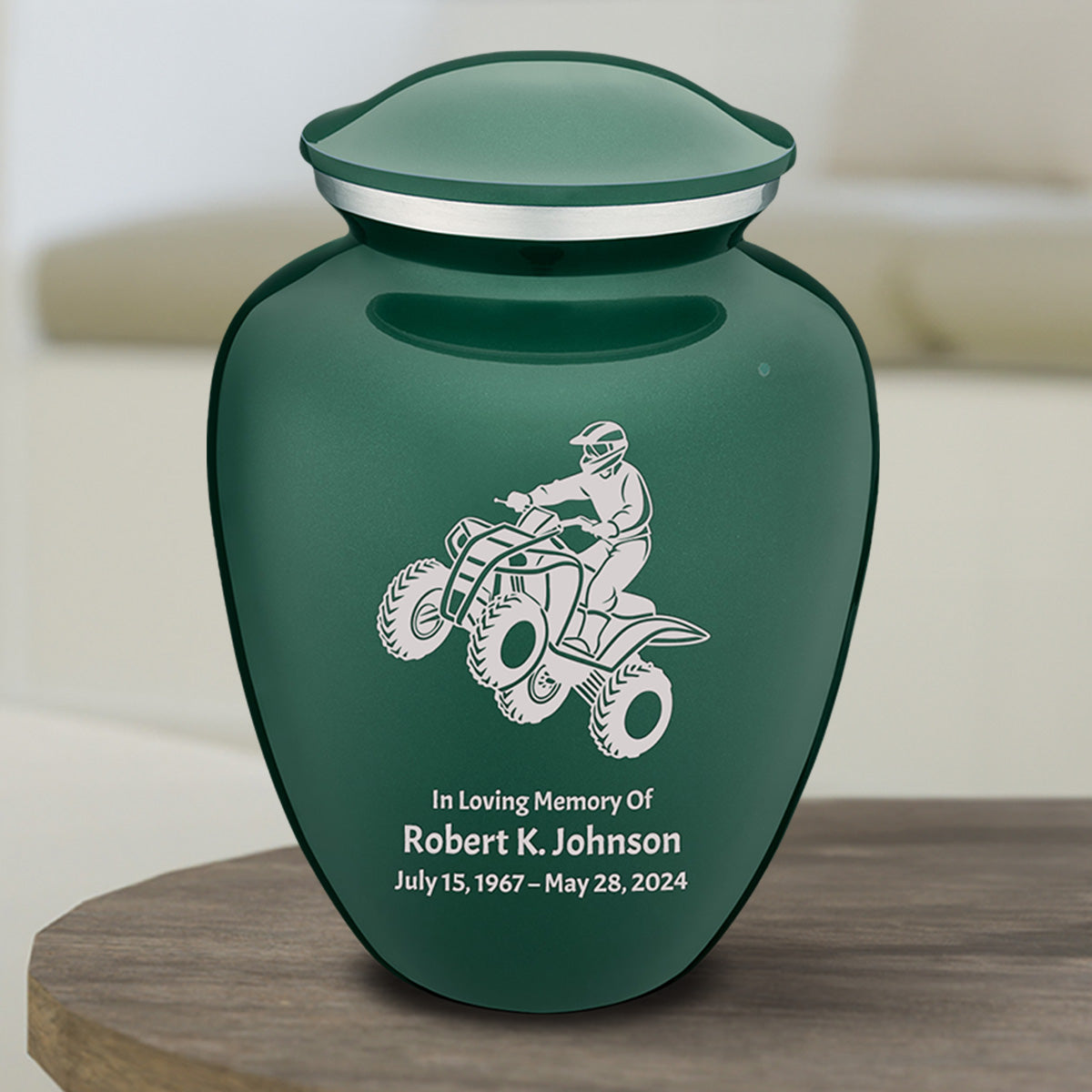 Medium Embrace Green ATV Cremation Urn