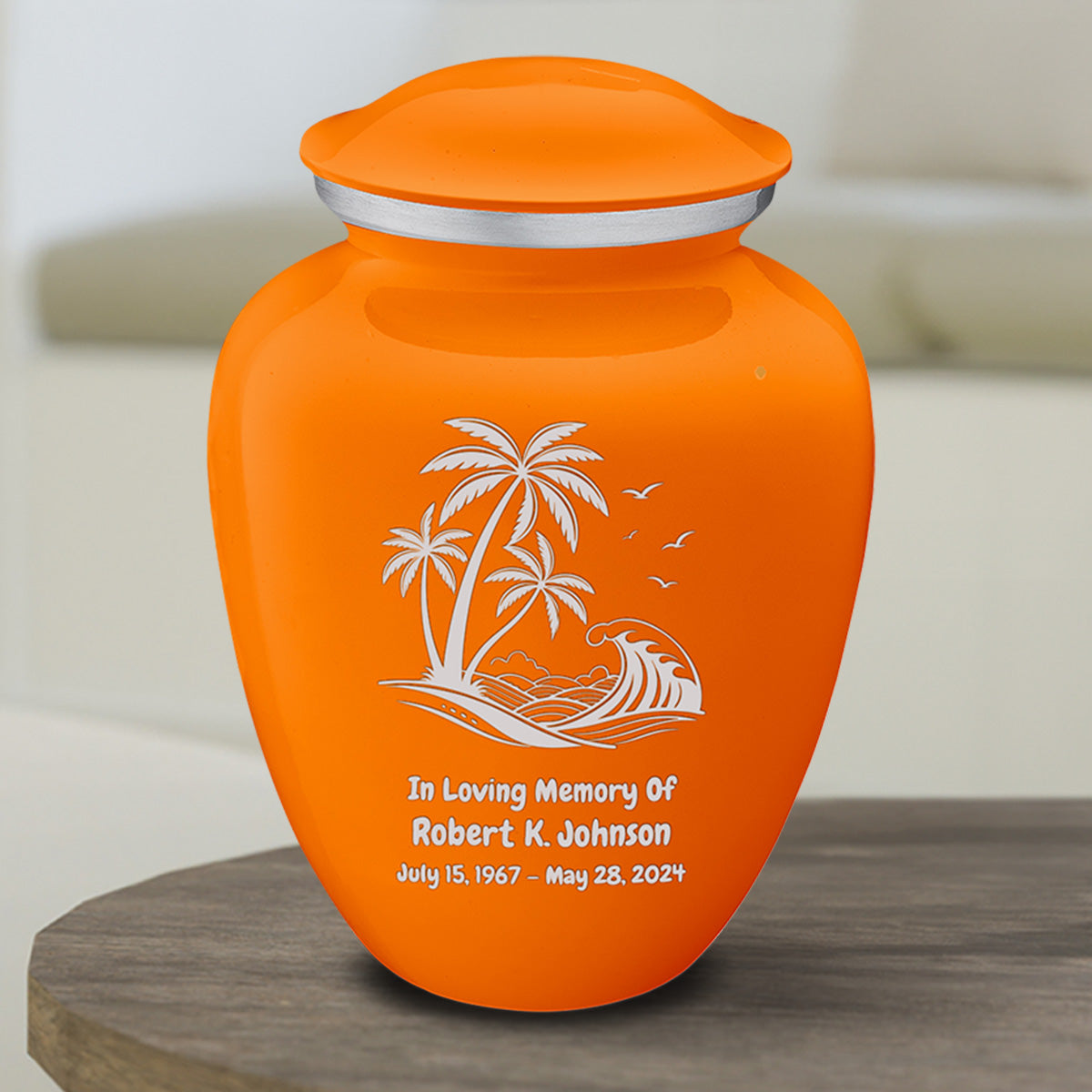 Medium Embrace Burnt Orange Palm Beach Cremation Urn