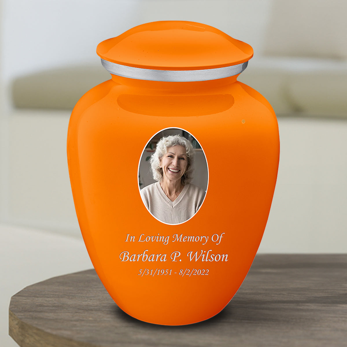Medium Embrace Burnt Orange Portrait Cremation Urn