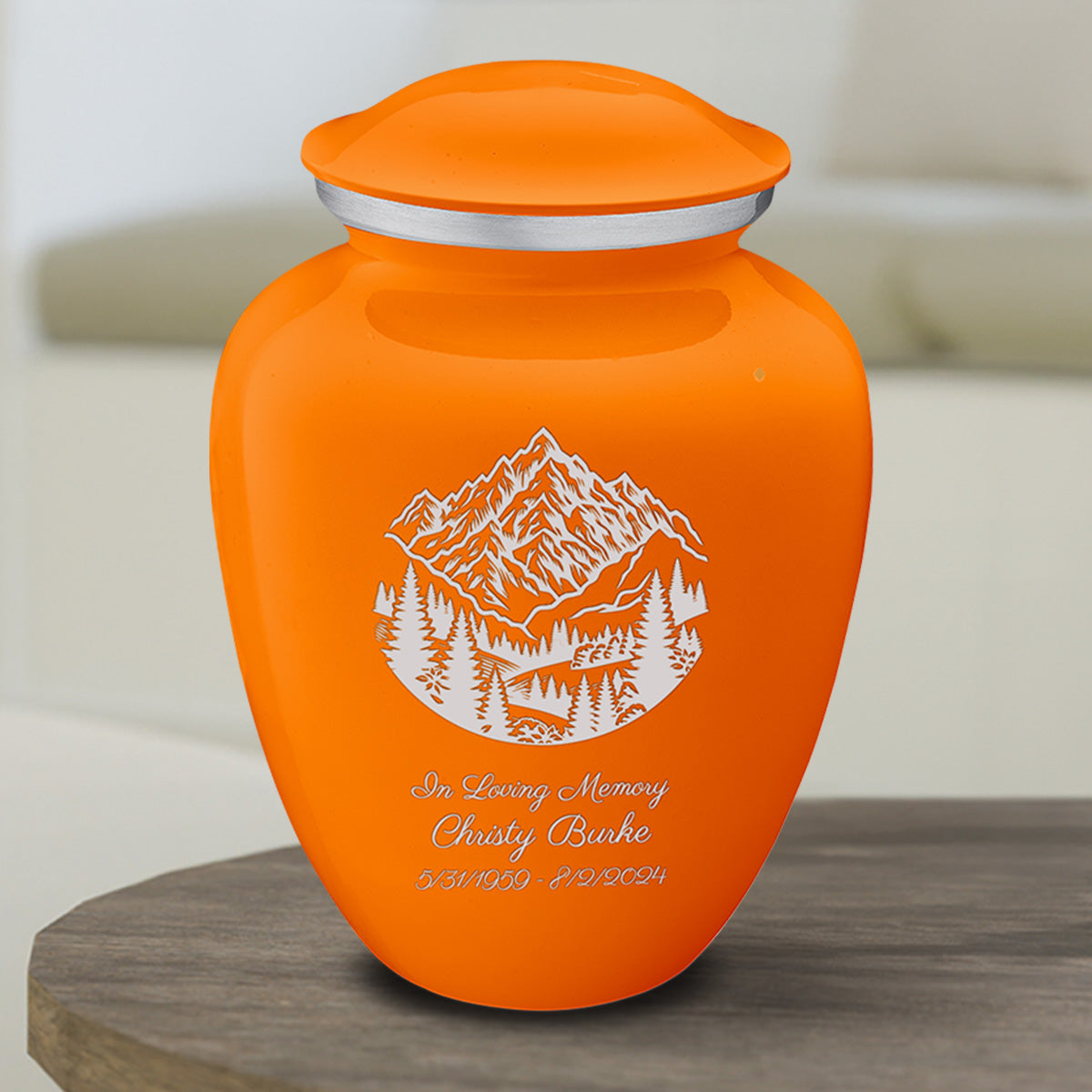 Medium Embrace Burnt Orange Rocky Mountains Cremation Urn