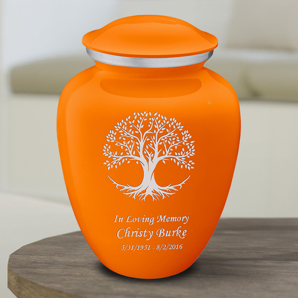 Medium Embrace Burnt Orange Tree of Life Cremation Urn