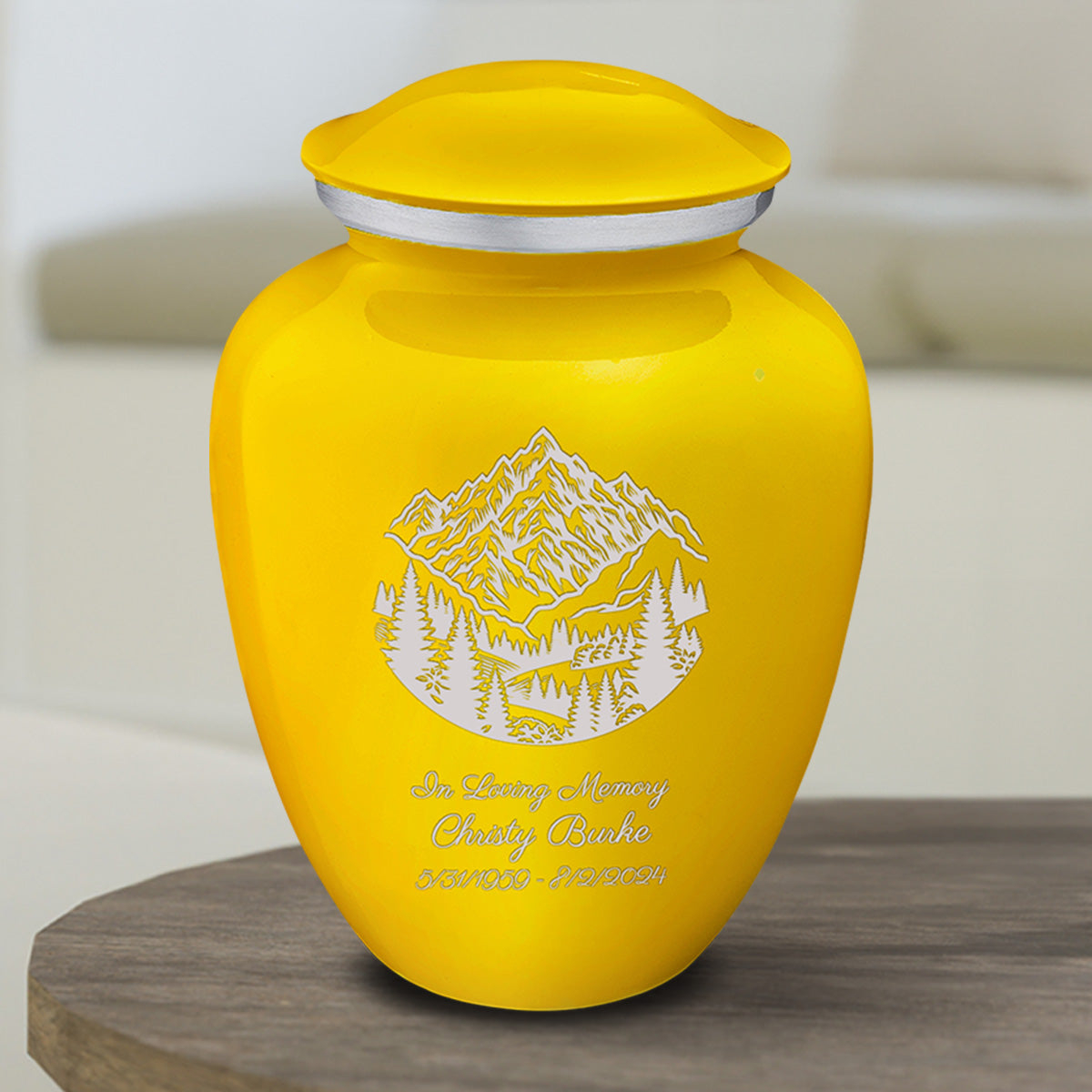 Medium Embrace Yellow Rocky Mountains Cremation Urn