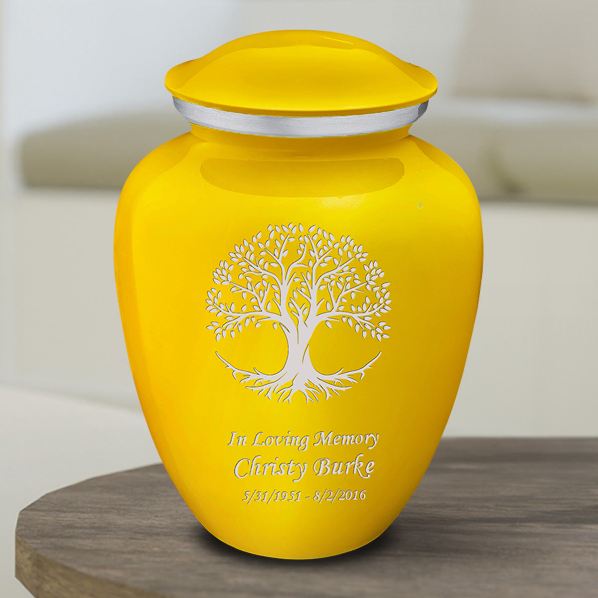 Medium Embrace Yellow Tree of Life Cremation Urn