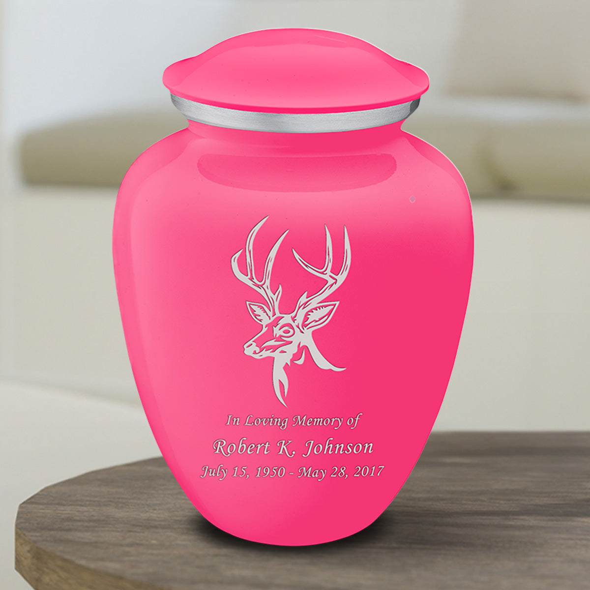 Medium Embrace Bright Pink Deer Cremation Urn