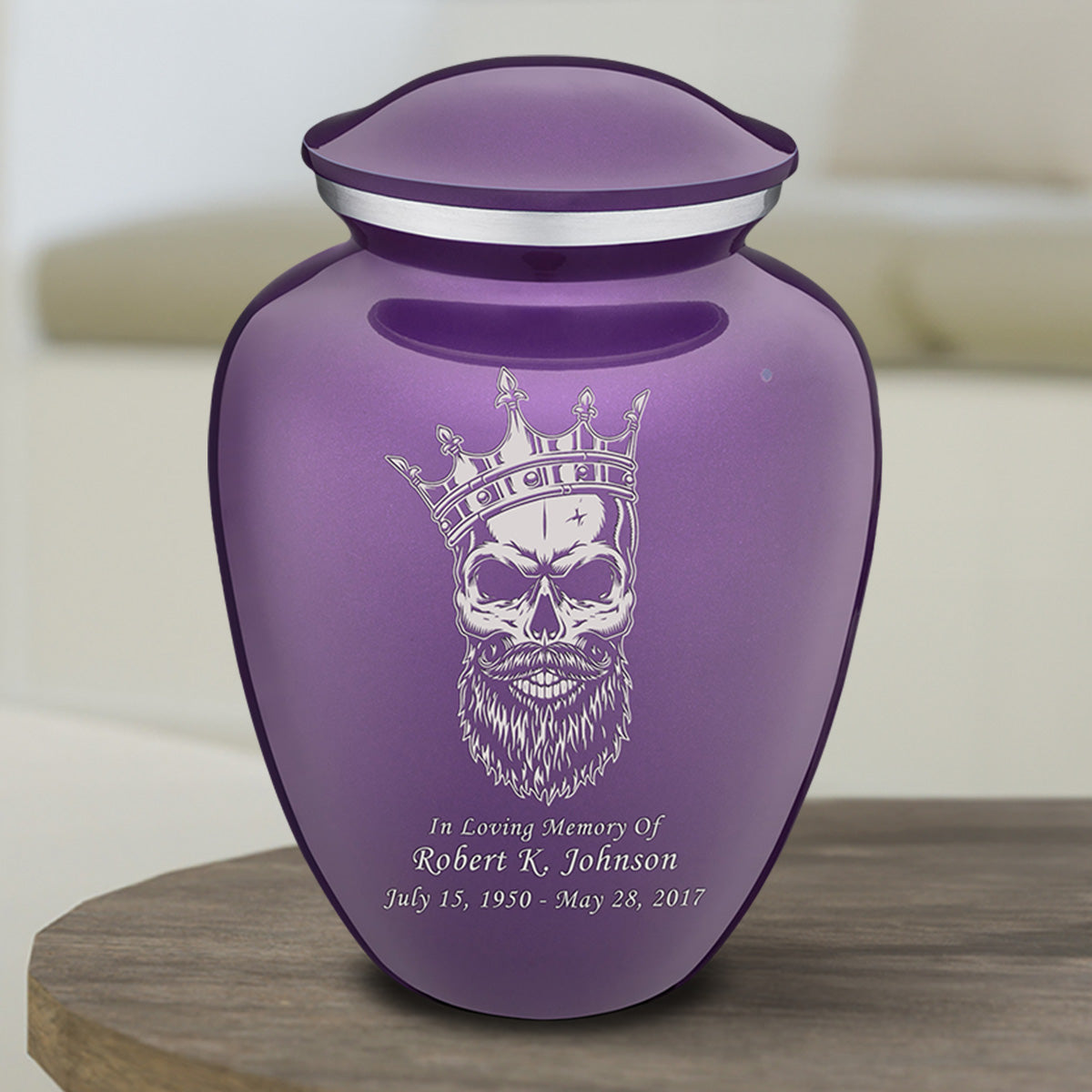 Medium Embrace Purple Skull Cremation Urn