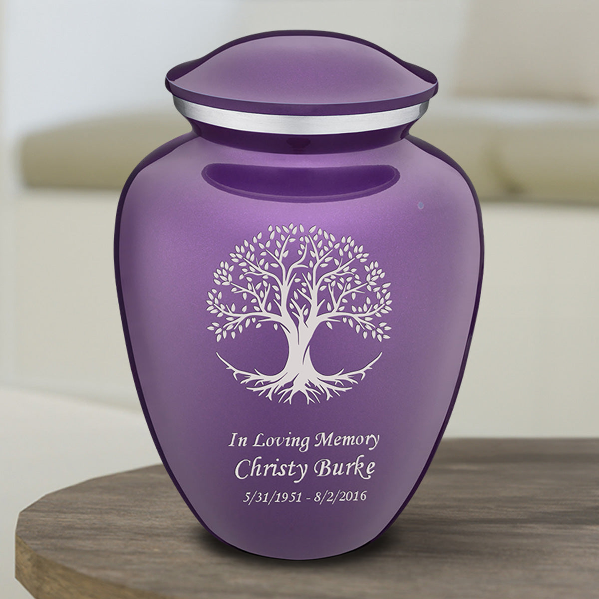 Medium Embrace Purple Tree of Life Cremation Urn
