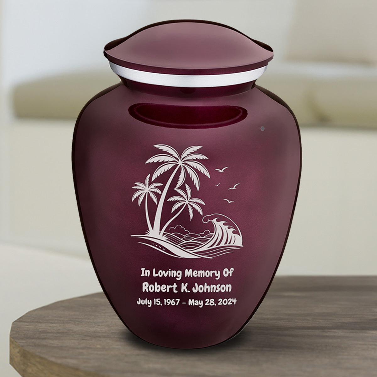 Medium Embrace Cherry Purple Palm Beach Cremation Urn