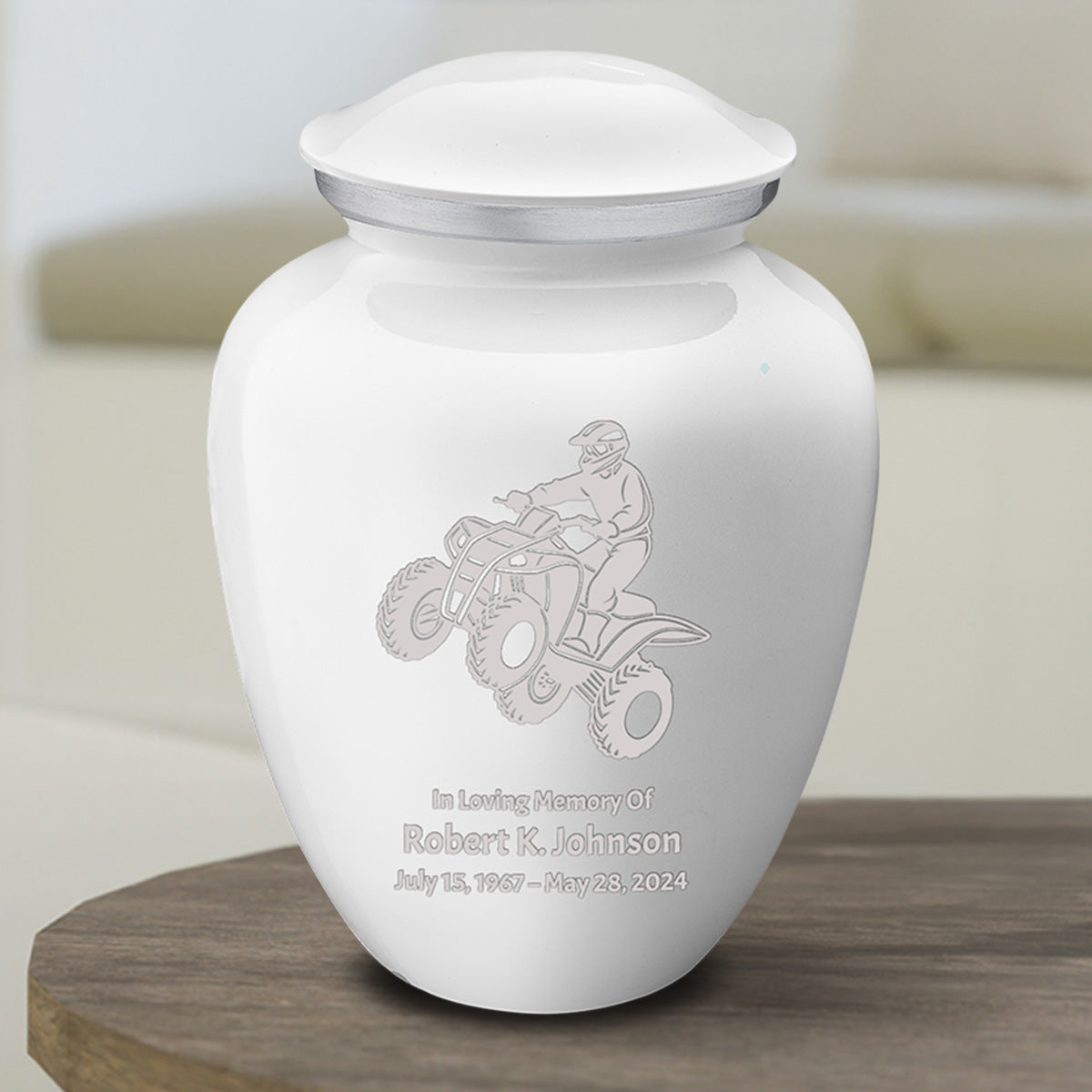 Medium Embrace White ATV Cremation Urn