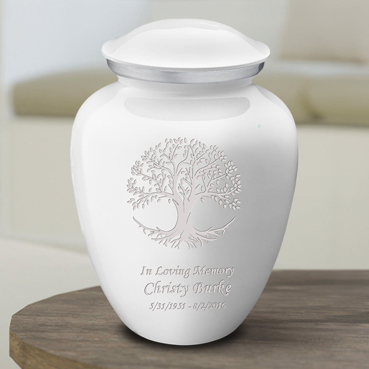 Medium Embrace White Tree of Life Cremation Urn