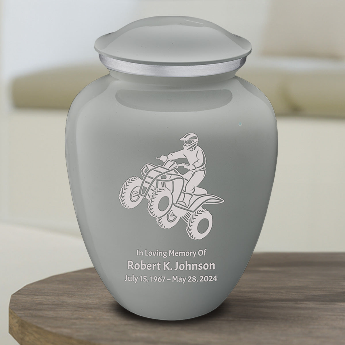 Medium Embrace Slate Grey ATV Cremation Urn