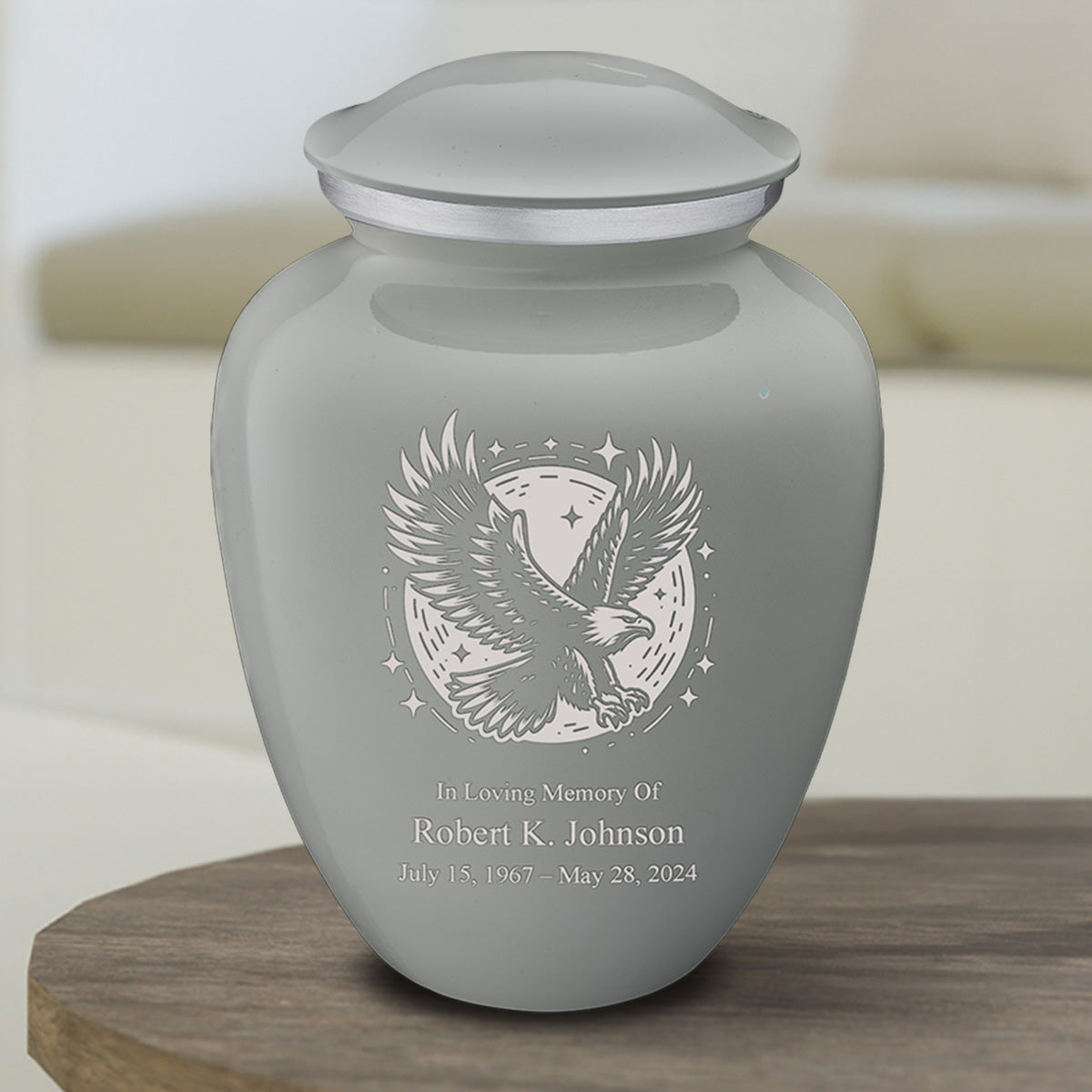 Medium Embrace Slate Grey Flying Eagle Cremation Urn
