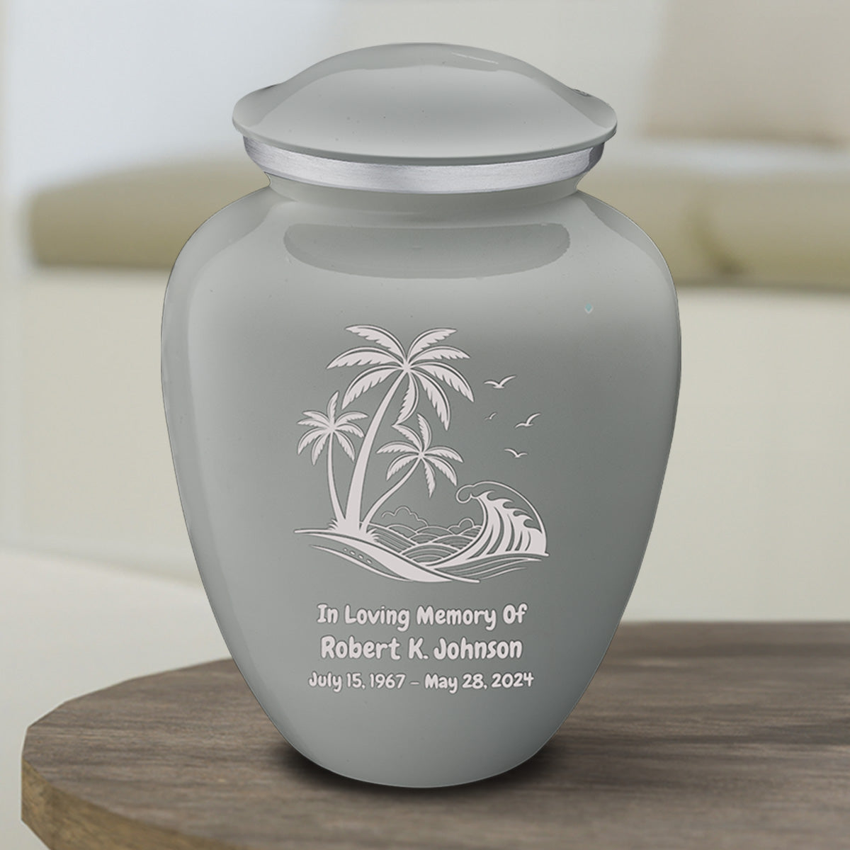 Medium Embrace Slate Grey Palm Beach Cremation Urn