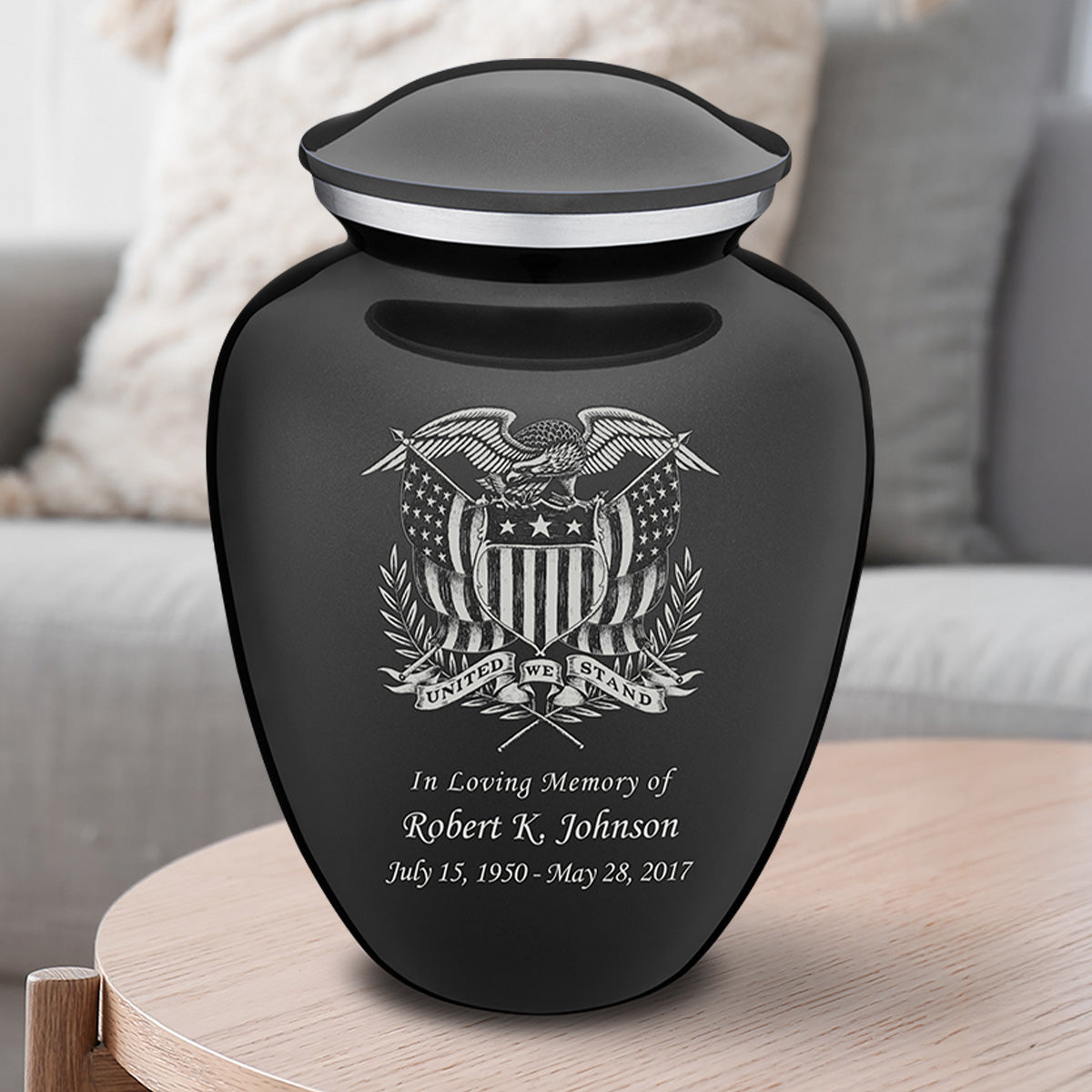 Adult Embrace Charcoal American Glory Cremation Urn