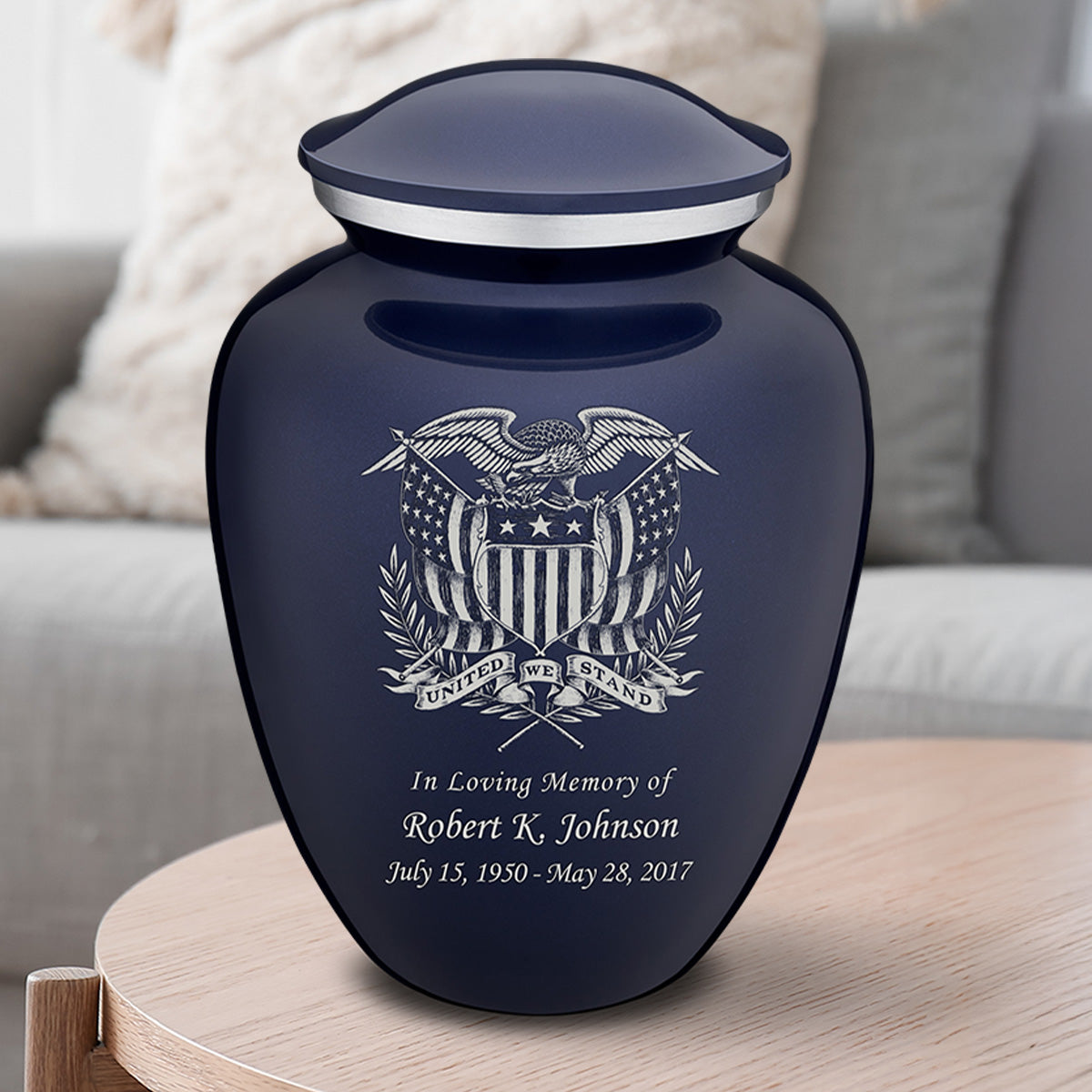 Adult Embrace Cobalt Blue American Glory Cremation Urn