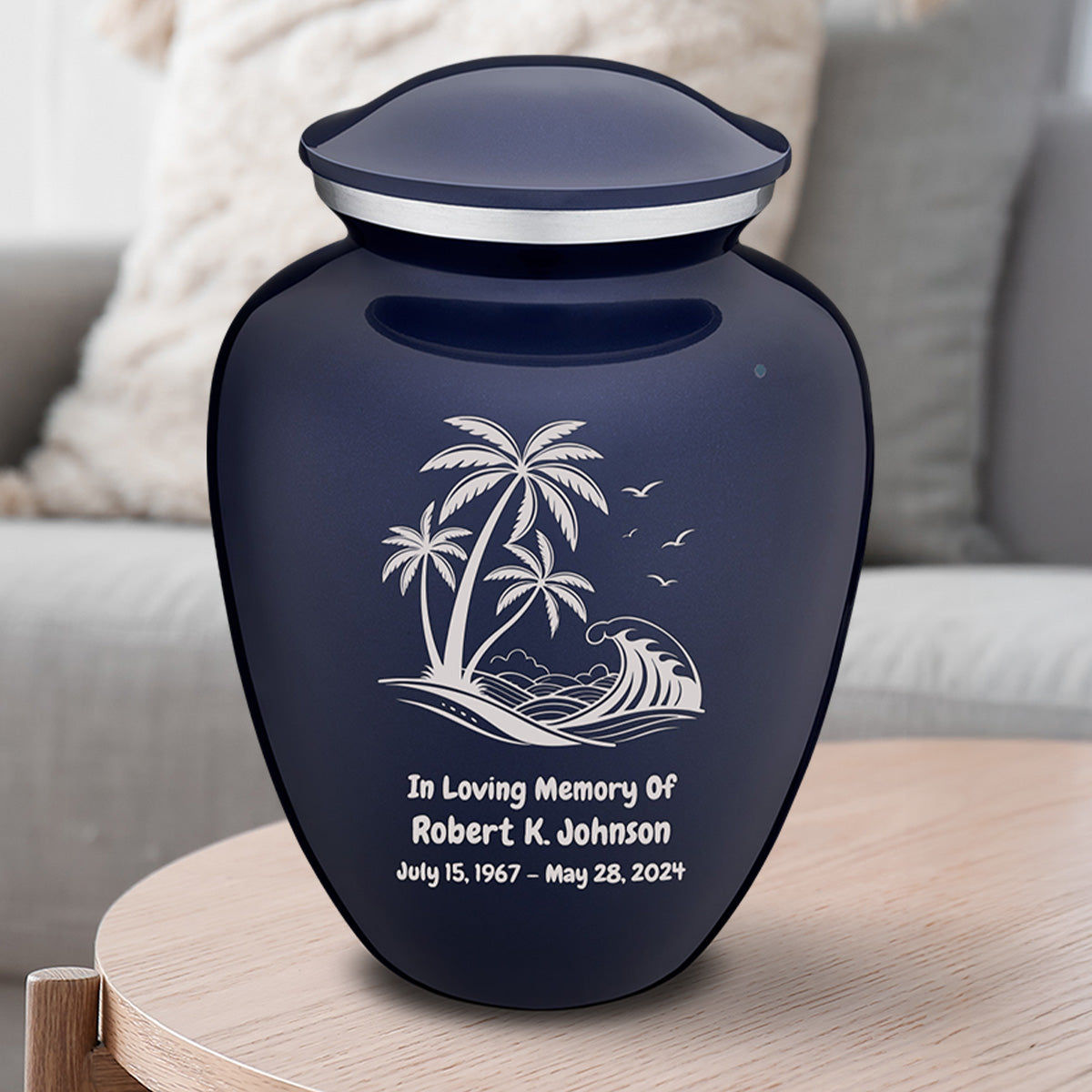 Adult Embrace Cobalt Blue Palm Beach Cremation Urn