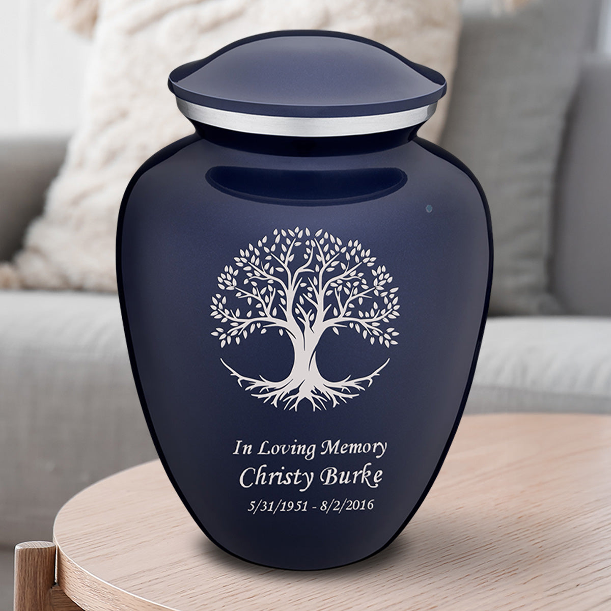 Adult Embrace Cobalt Blue Tree of Life Cremation Urn
