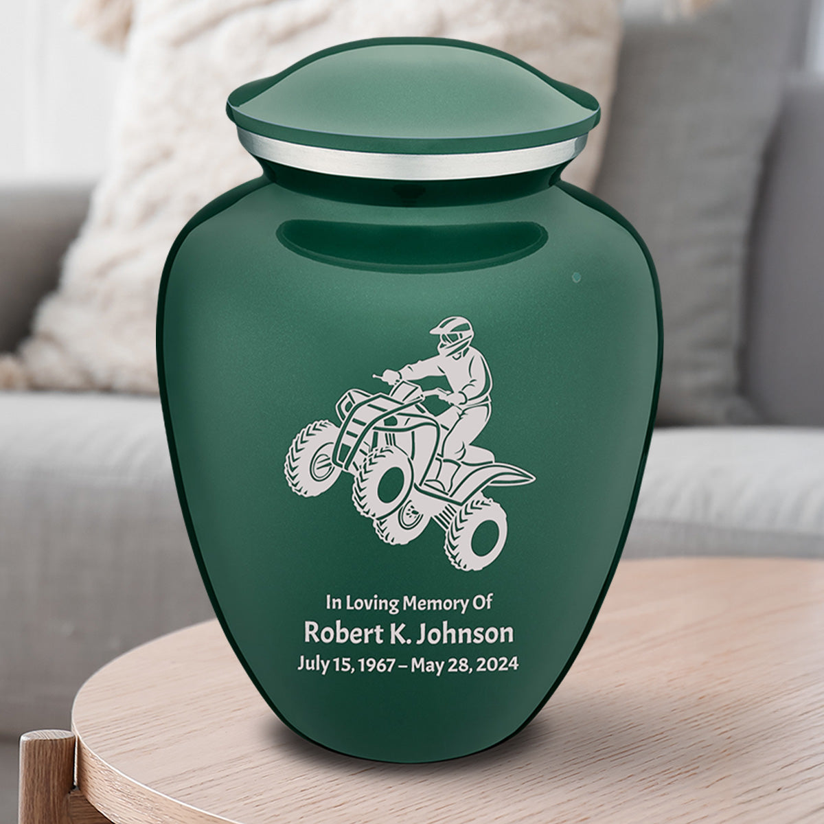 Adult Embrace Green ATV Cremation Urn