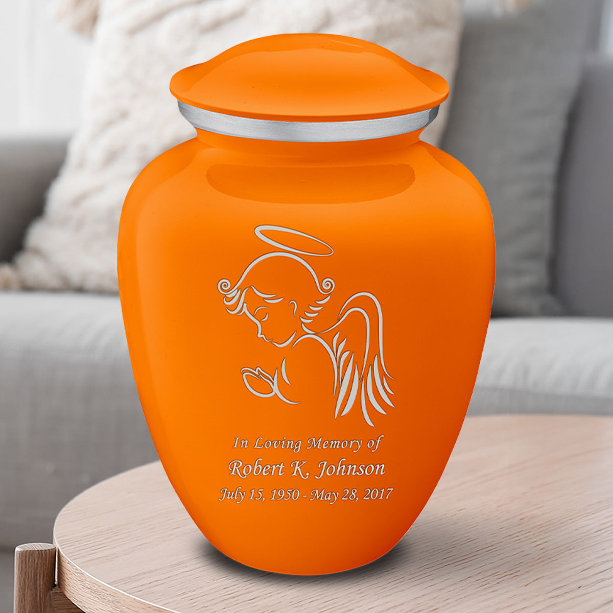 Adult Embrace Burnt Orange Angel Cremation Urn