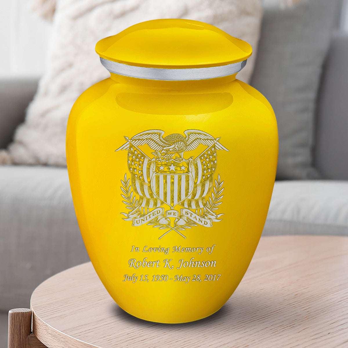 Adult Embrace Yellow American Glory Cremation Urn