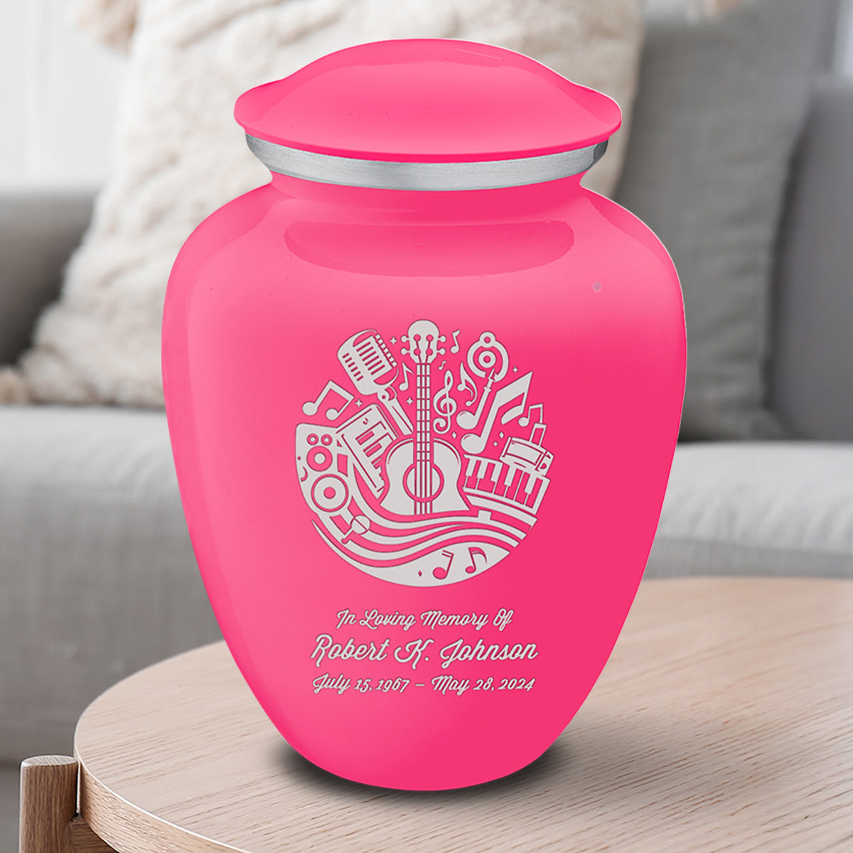 Adult Embrace Bright Pink Music Cremation Urn