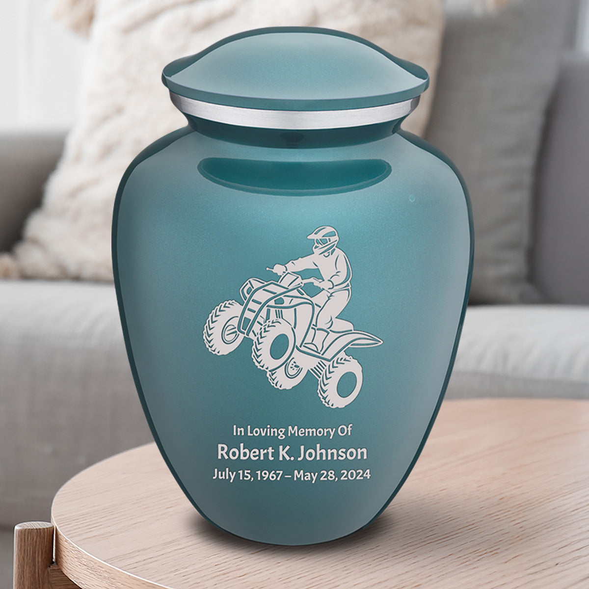 Adult Embrace Teal ATV Cremation Urn