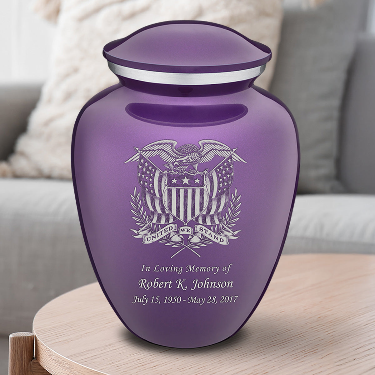 Adult Embrace Purple American Glory Cremation Urn