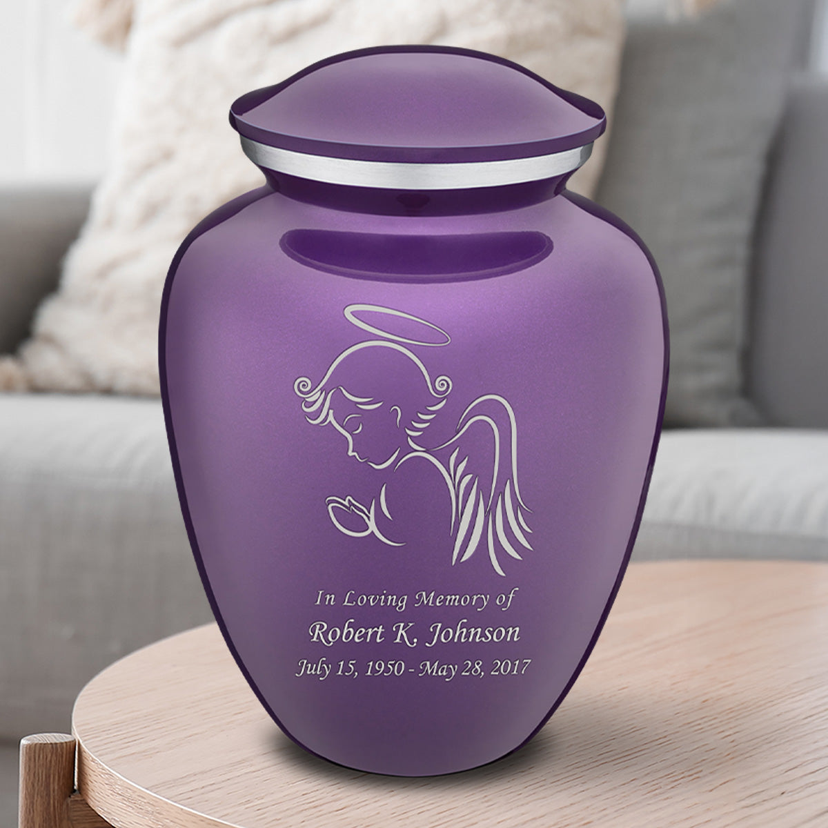 Adult Embrace Purple Angel Cremation Urn