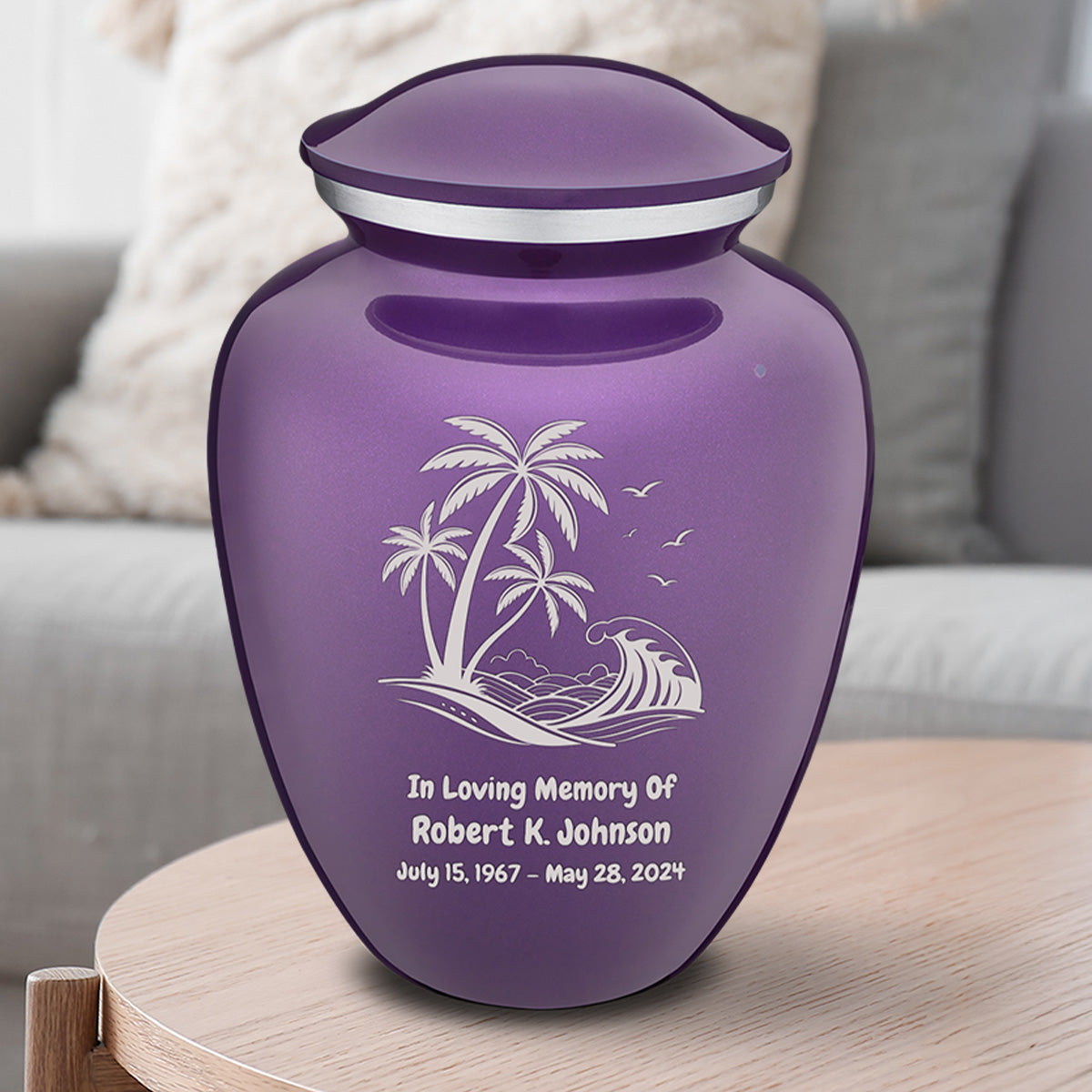 Adult Embrace Purple Palm Beach Cremation Urn