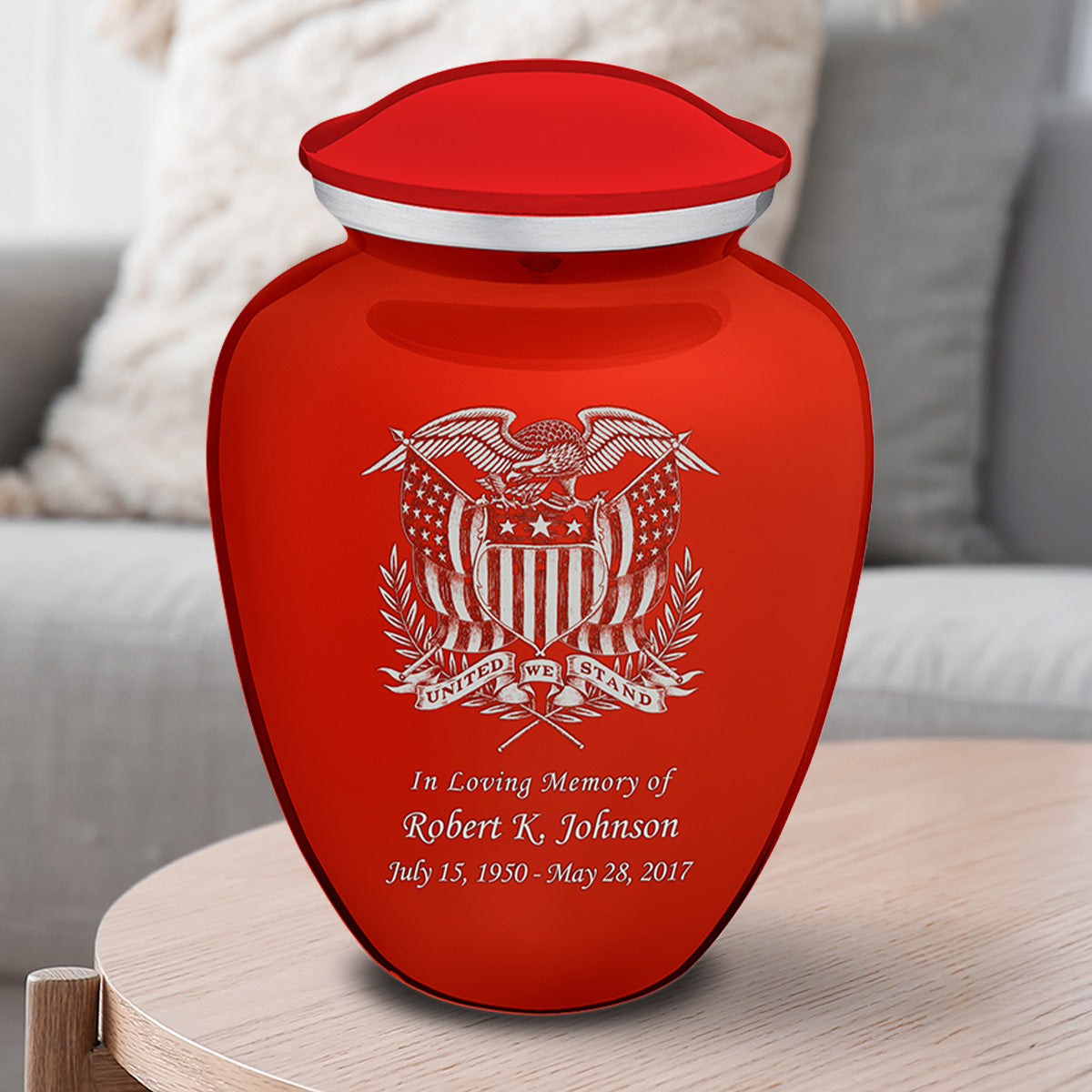 Adult Embrace Bright Red American Glory Cremation Urn