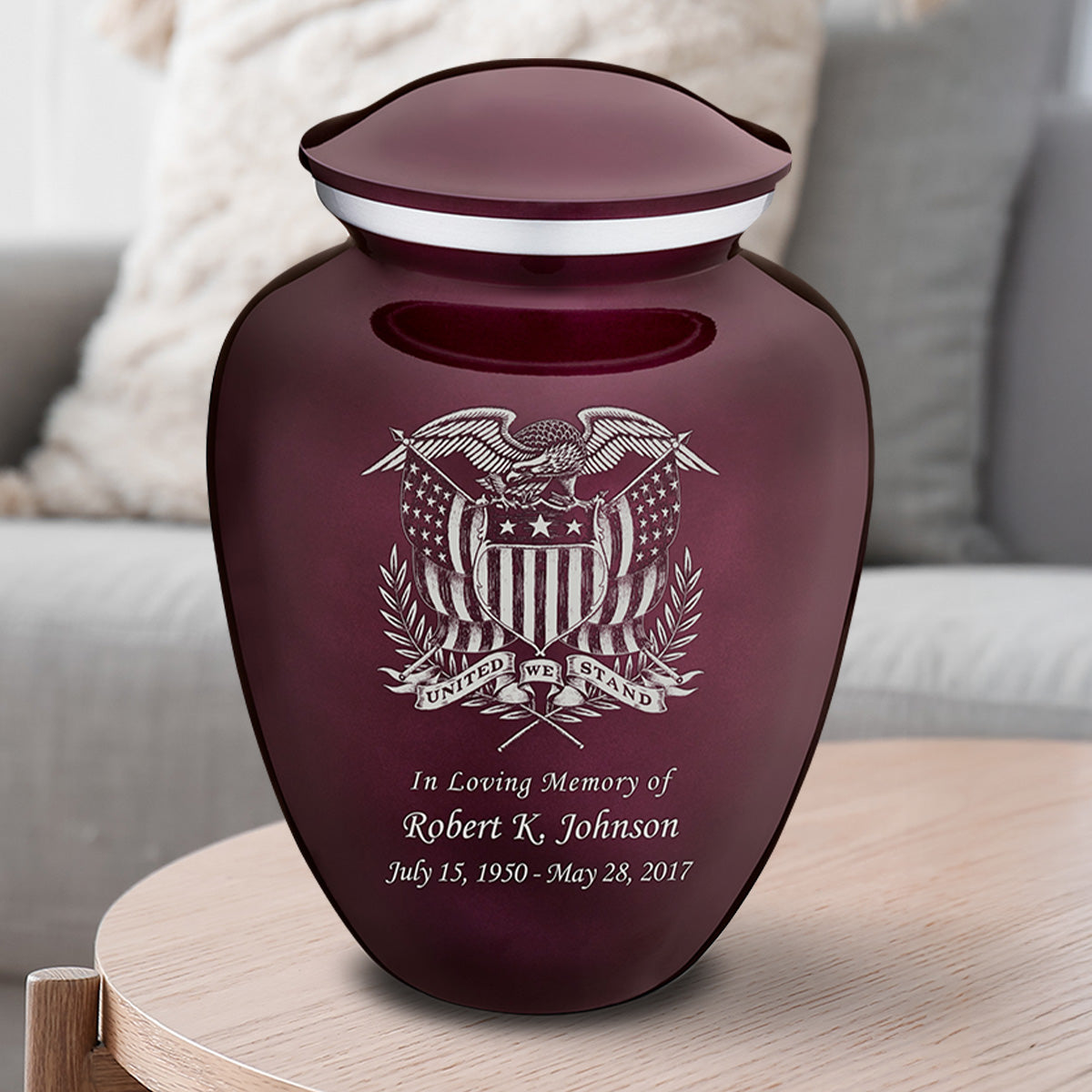 Adult Embrace Cherry Purple American Glory Cremation Urn