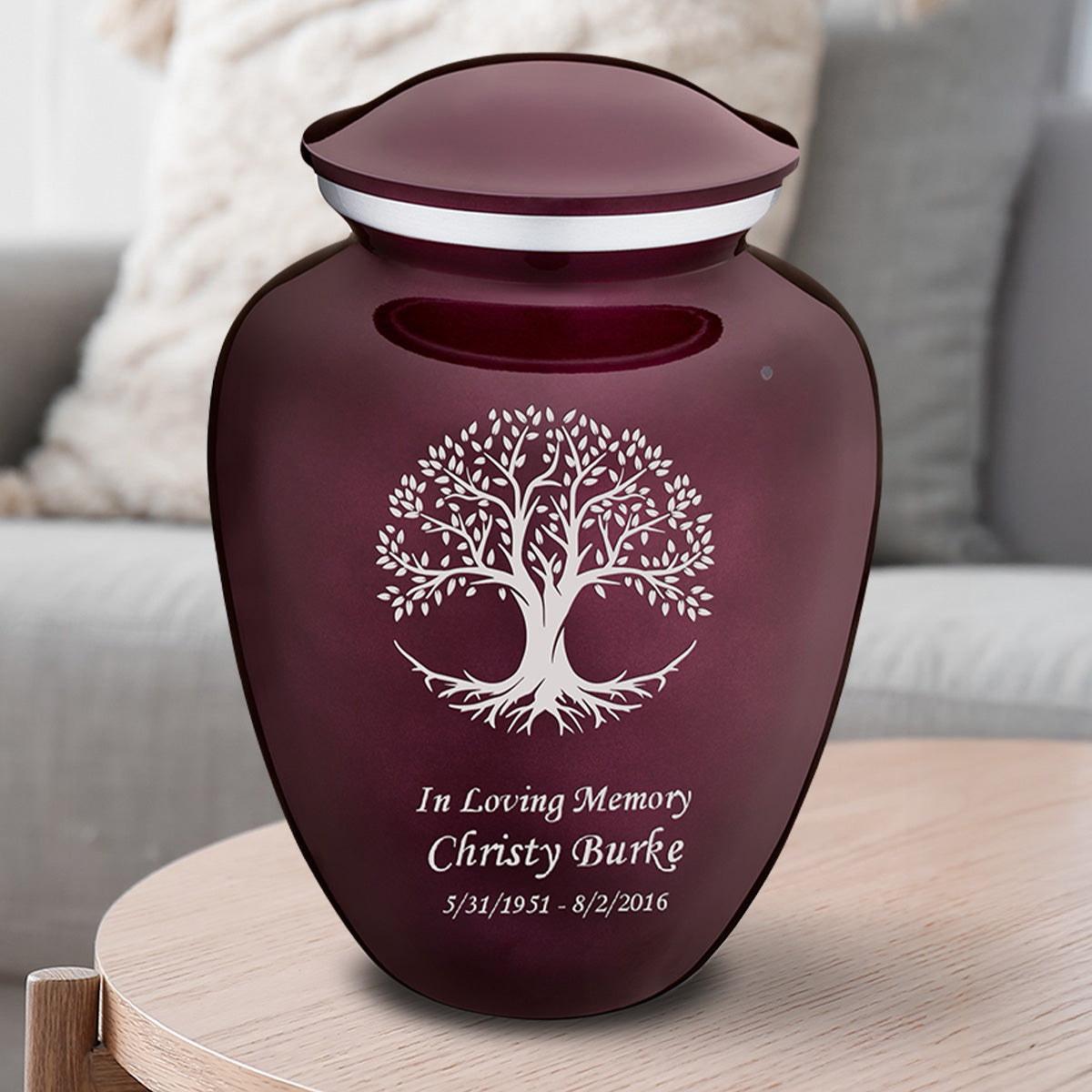Adult Embrace Cherry Purple Tree of Life Cremation Urn