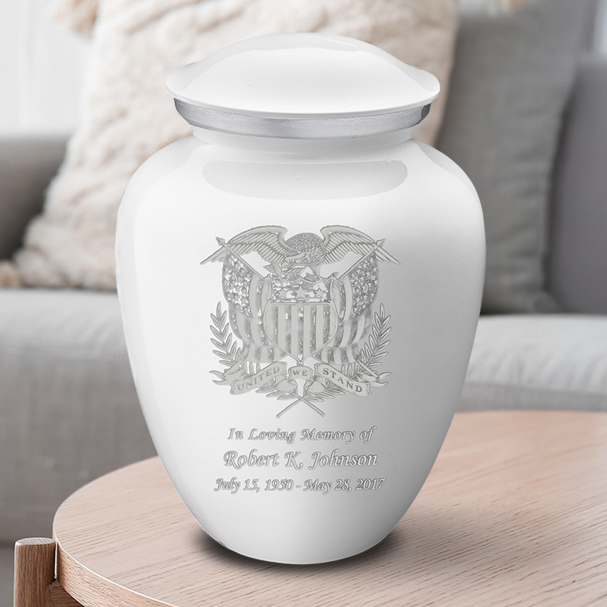 Adult Embrace White American Glory Cremation Urn