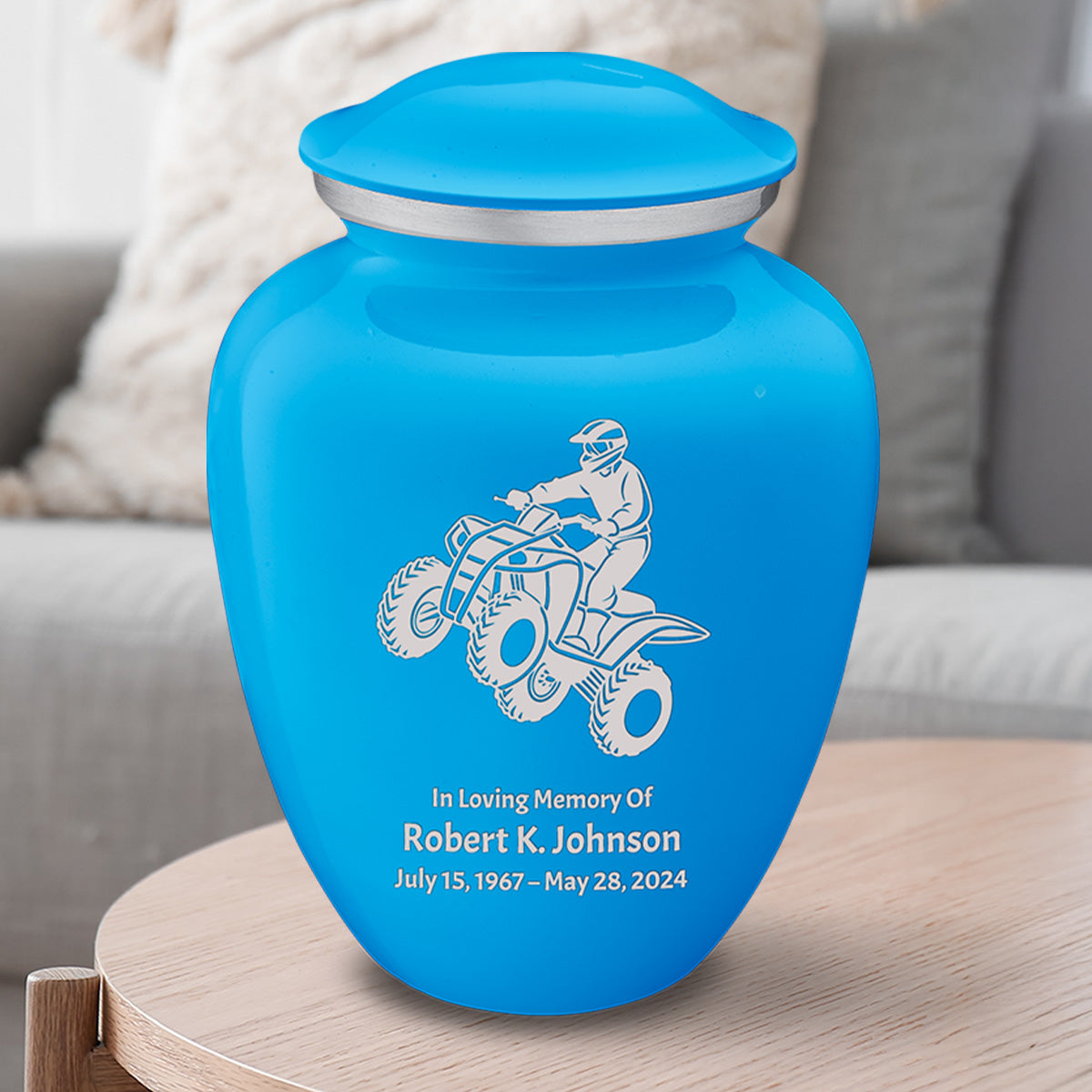 Adult Embrace Racing Blue ATV Cremation Urn