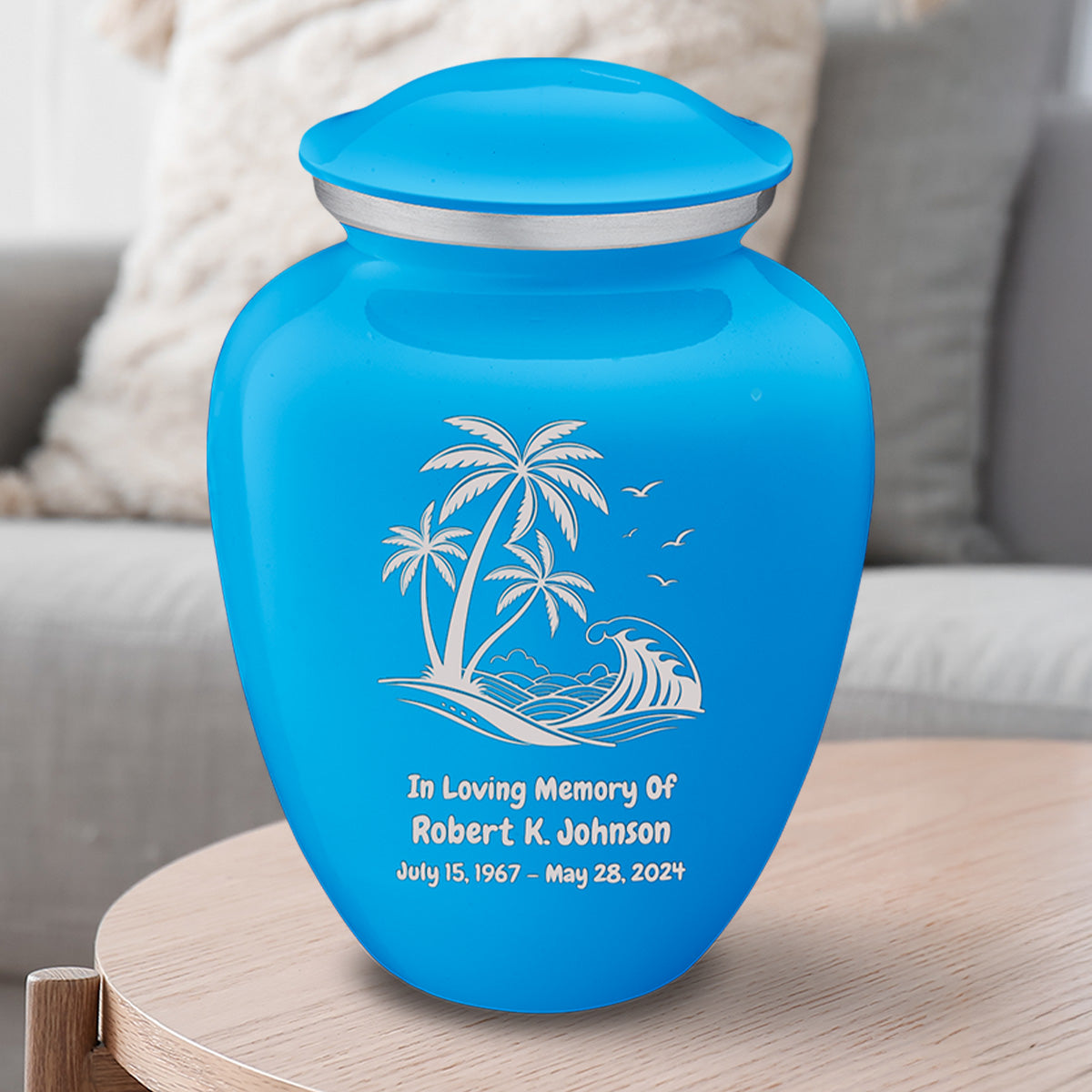 Adult Embrace Racing Blue Palm Beach Cremation Urn