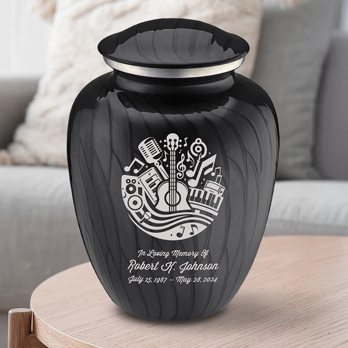 Adult Embrace Pearl Black Music Cremation Urn