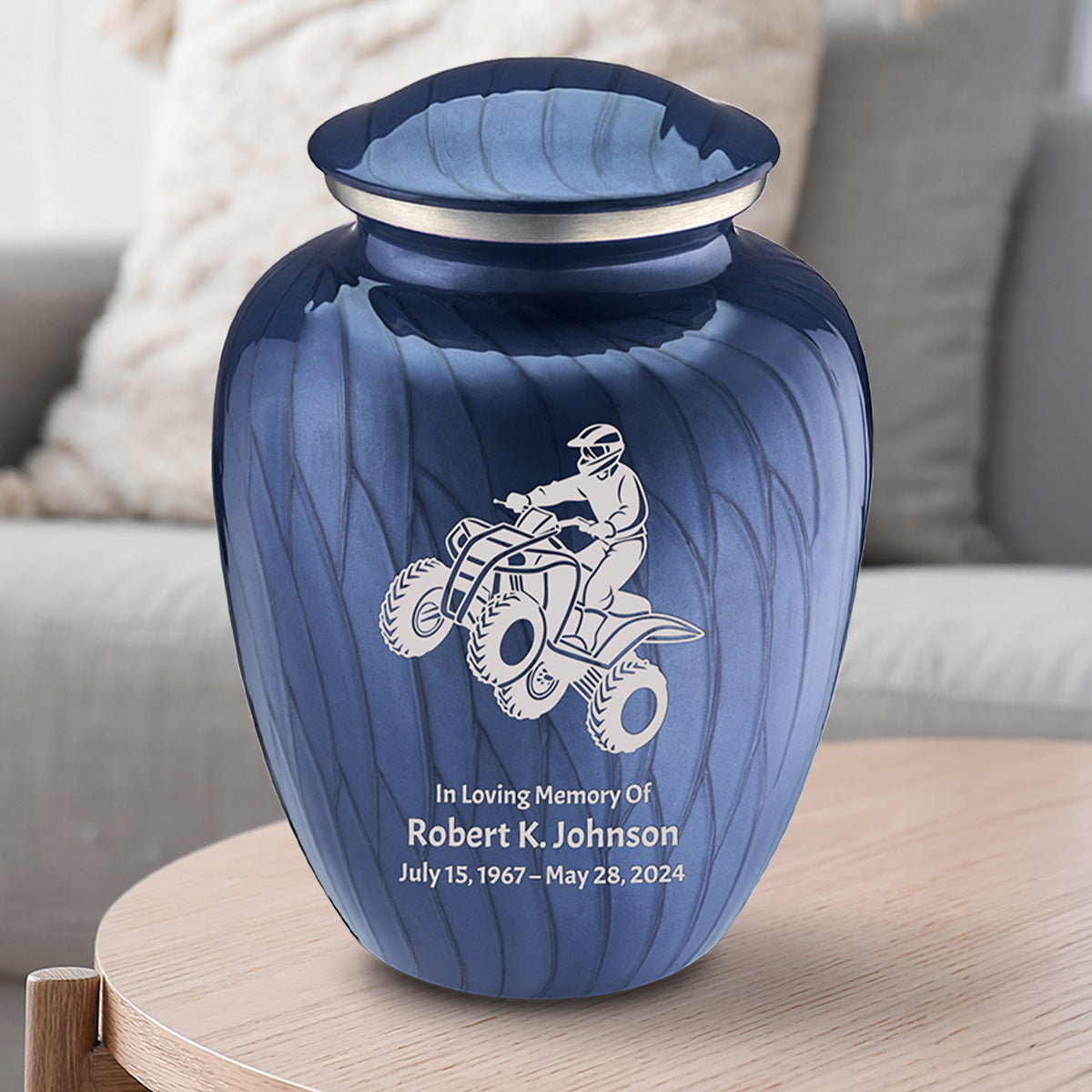 Adult Embrace Pearl Cobalt Blue ATV Cremation Urn