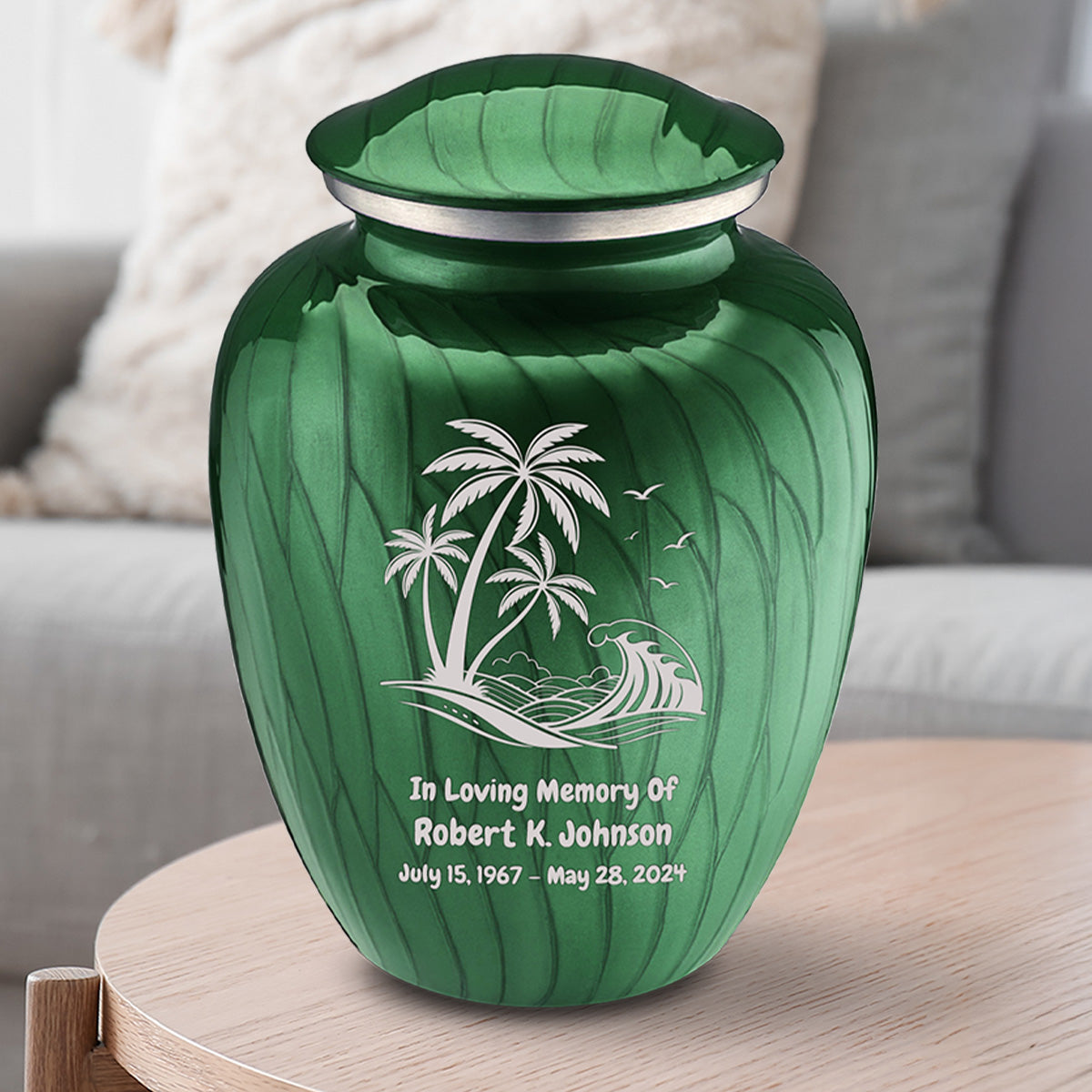 Adult Embrace Pearl Green Palm Beach Cremation Urn
