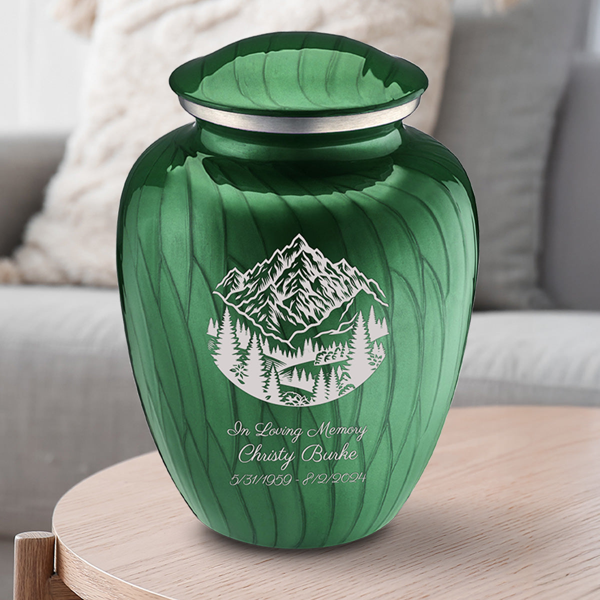 Adult Embrace Pearl Green Rocky Mountains Cremation Urn