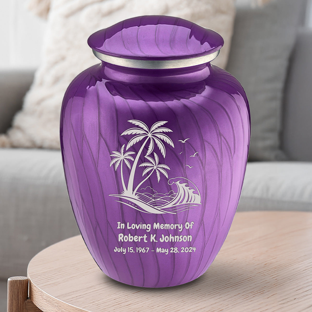 Adult Embrace Pearl Purple Palm Beach Cremation Urn