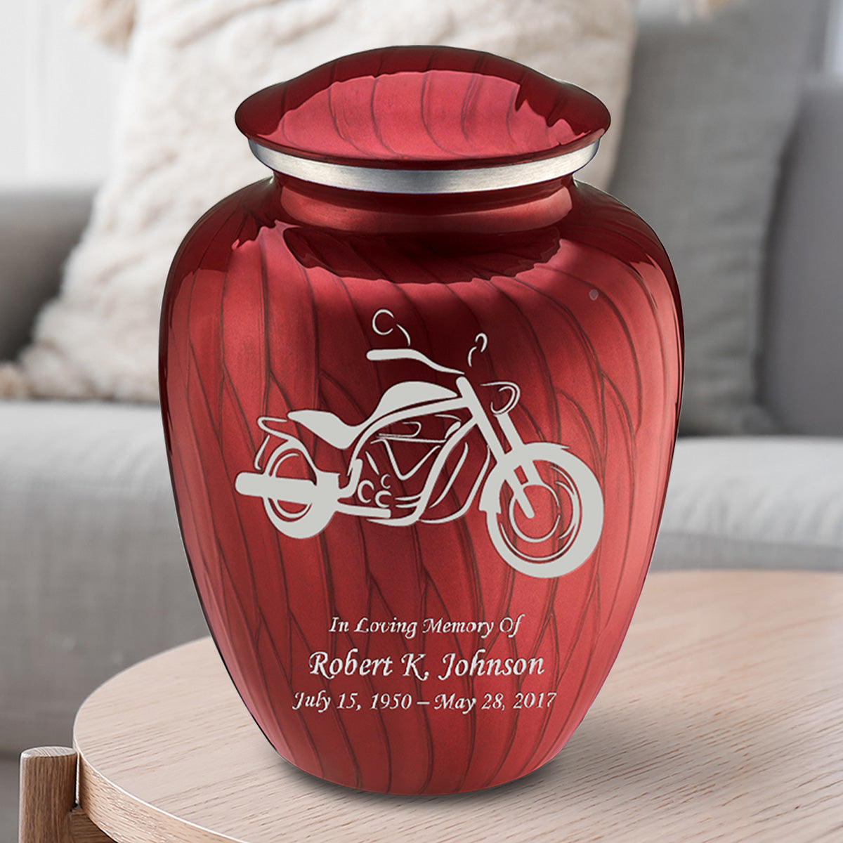 Adult Embrace Pearl Candy Red Motorcycle Cremation Urn