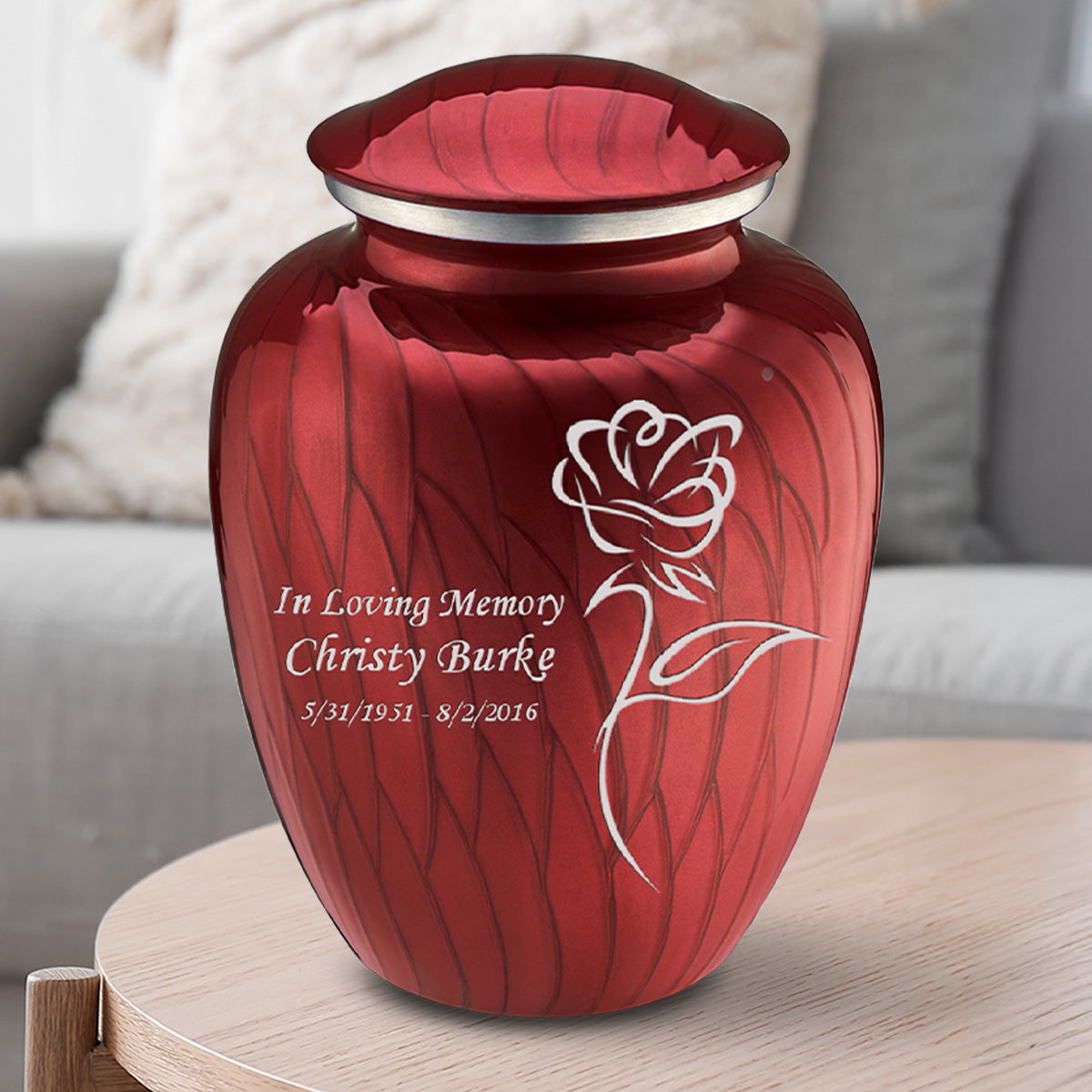 Adult Embrace Pearl Candy Red Rose Cremation Urn