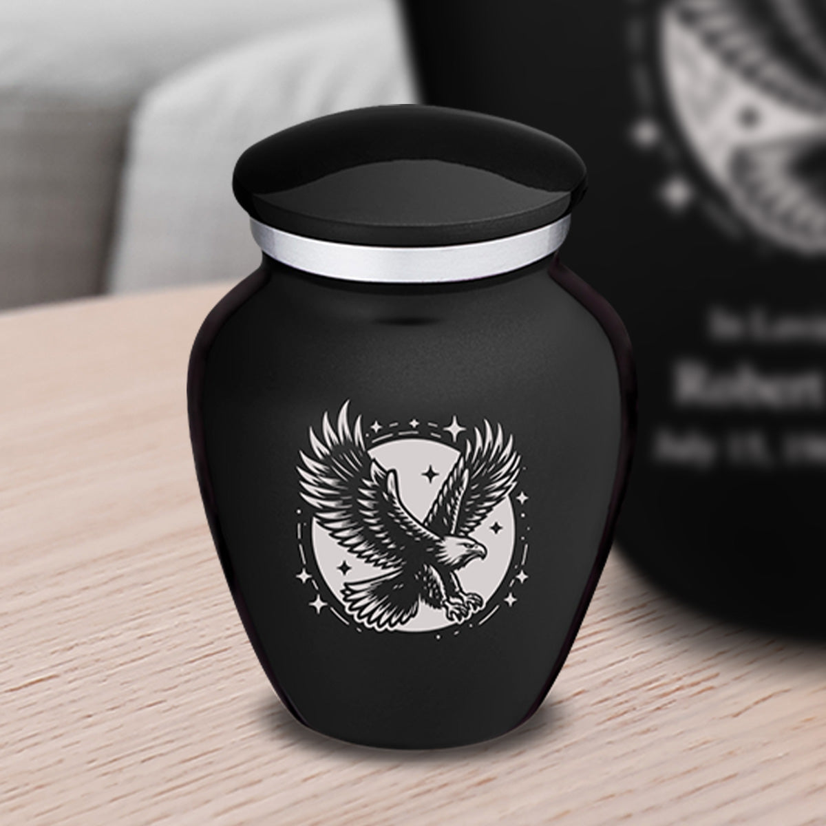 Keepsake Embrace Black Flying Eagle Cremation Urn