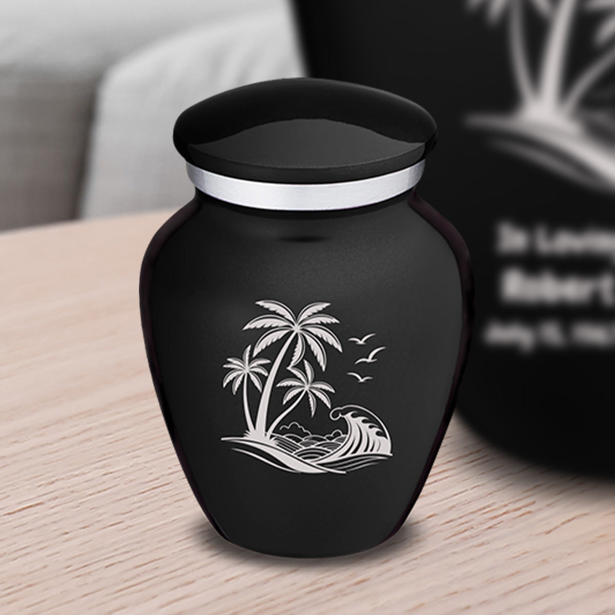 Keepsake Embrace Black Palm Beach Cremation Urn