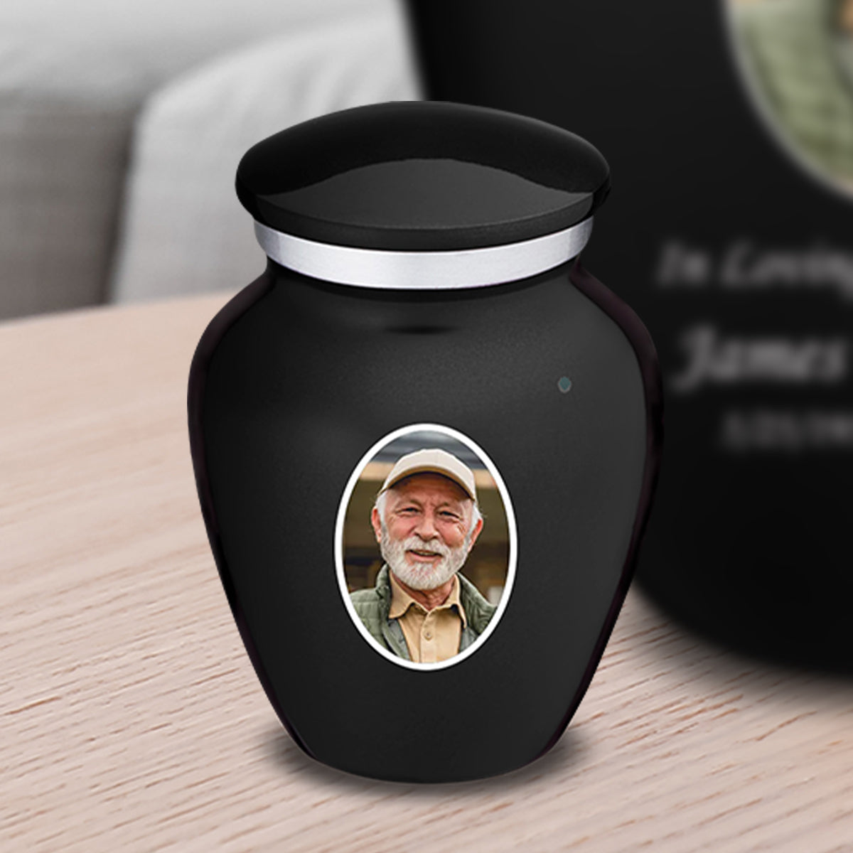 Keepsake Embrace Black Portrait Cremation Urn