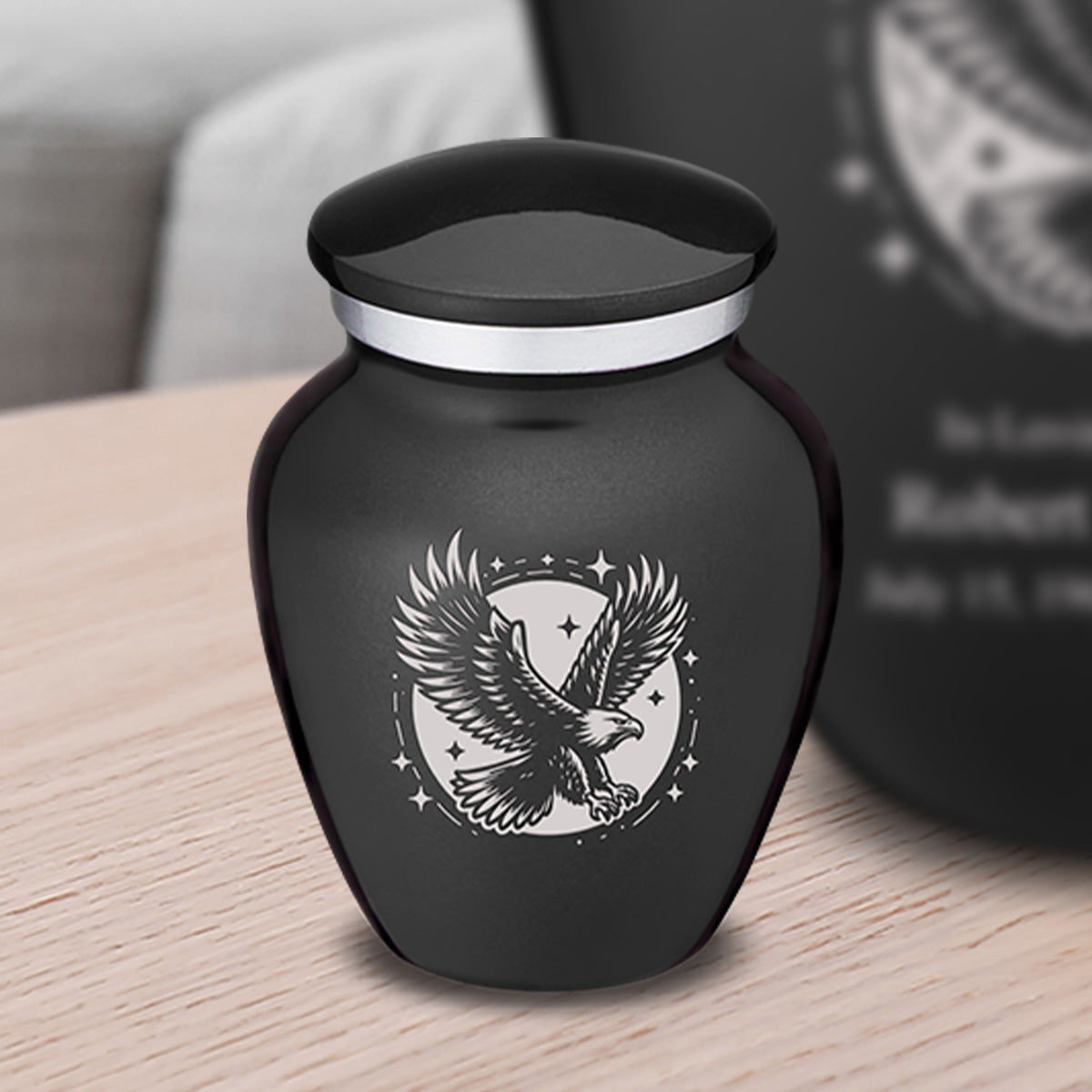 Keepsake Embrace Charcoal Black  Flying Eagle Cremation Urn