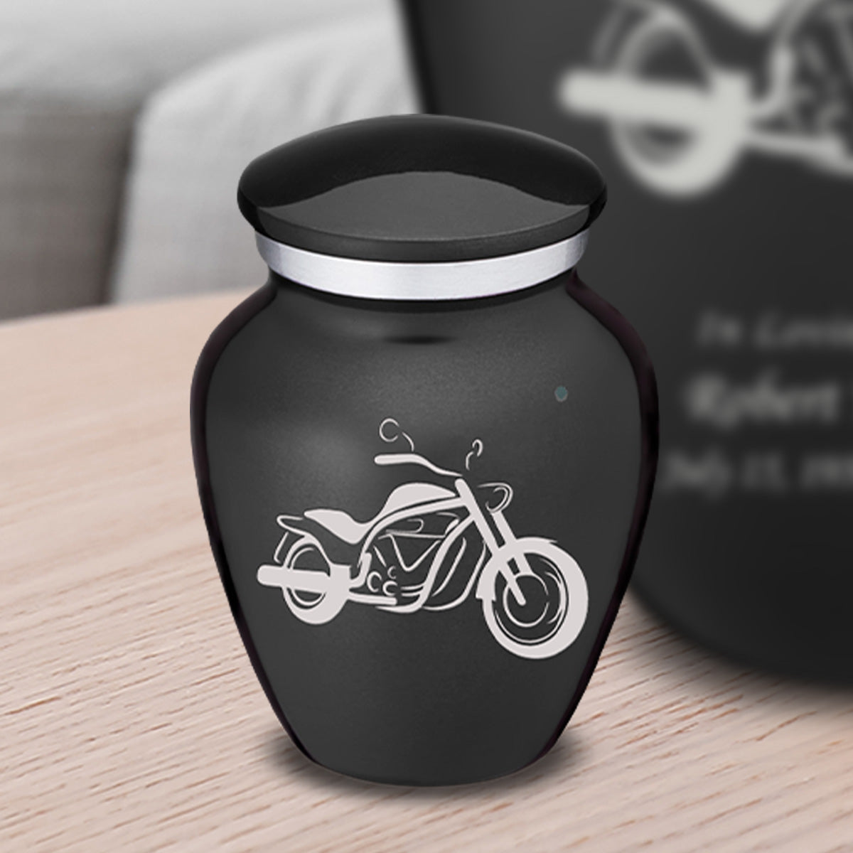 Keepsake Embrace Charcoal Motorcycle Cremation Urn
